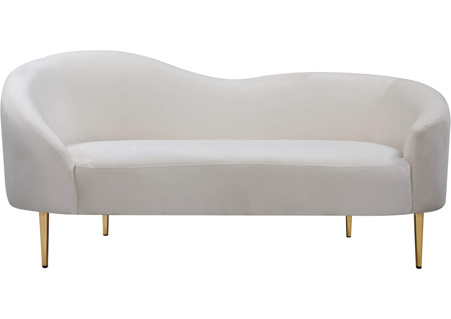 Ritz Cream Velvet Loveseat,Meridian Furniture