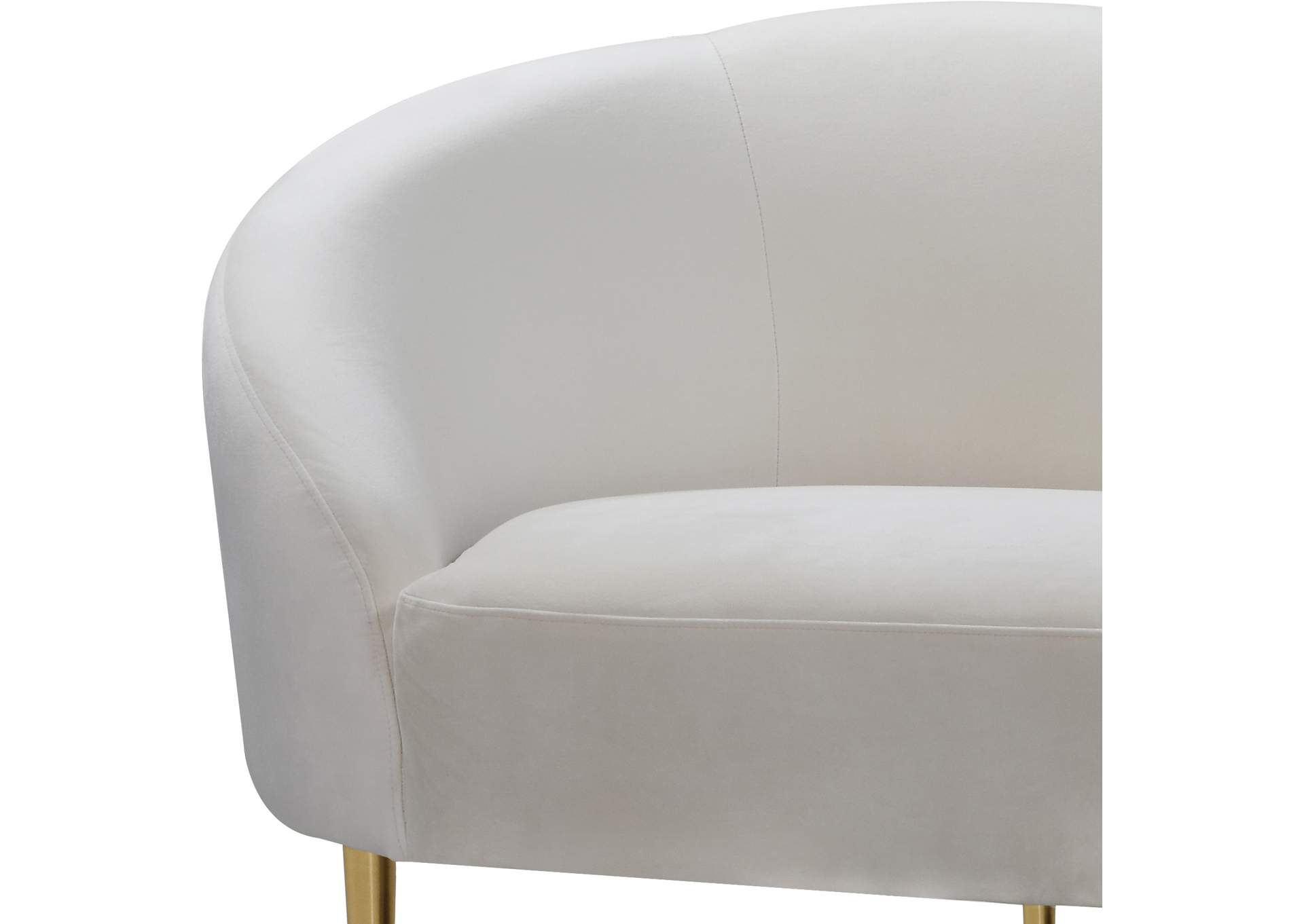 Ritz Cream Velvet Loveseat,Meridian Furniture