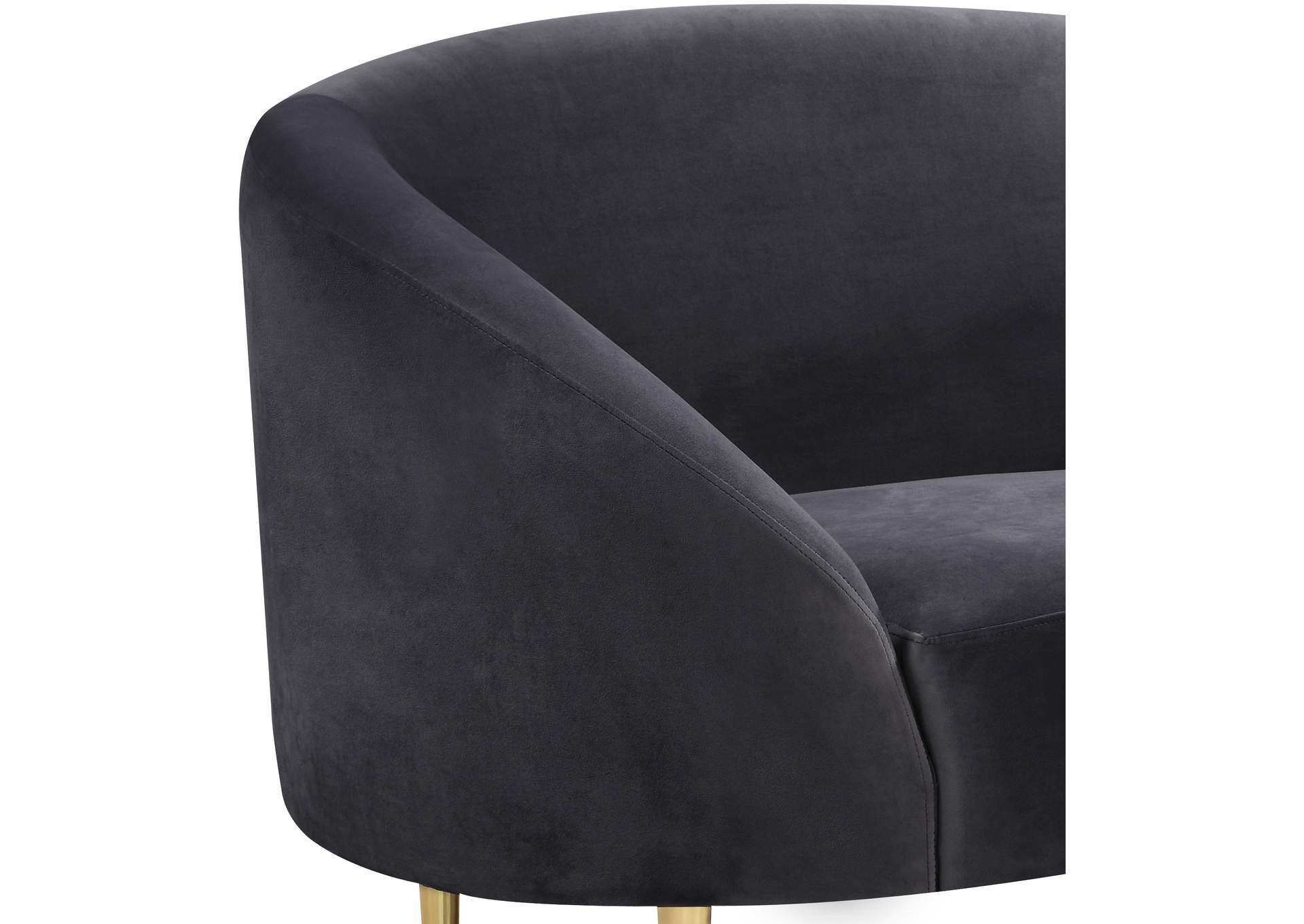 Ritz Grey Velvet Chair,Meridian Furniture