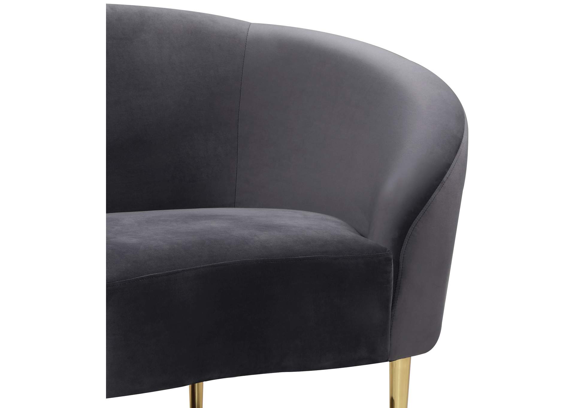 Ritz Grey Velvet Chair,Meridian Furniture