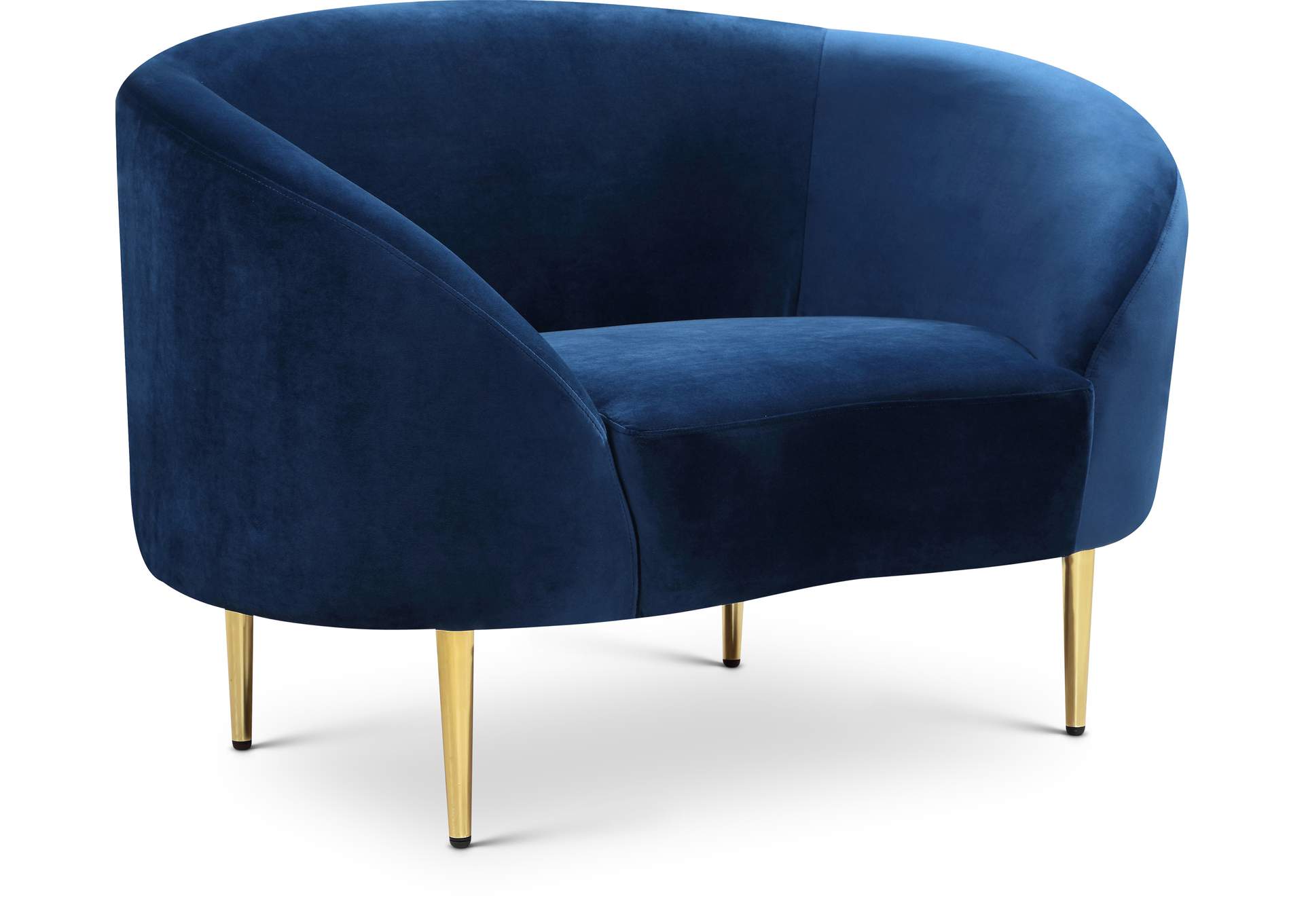 Ritz Navy Velvet Chair,Meridian Furniture