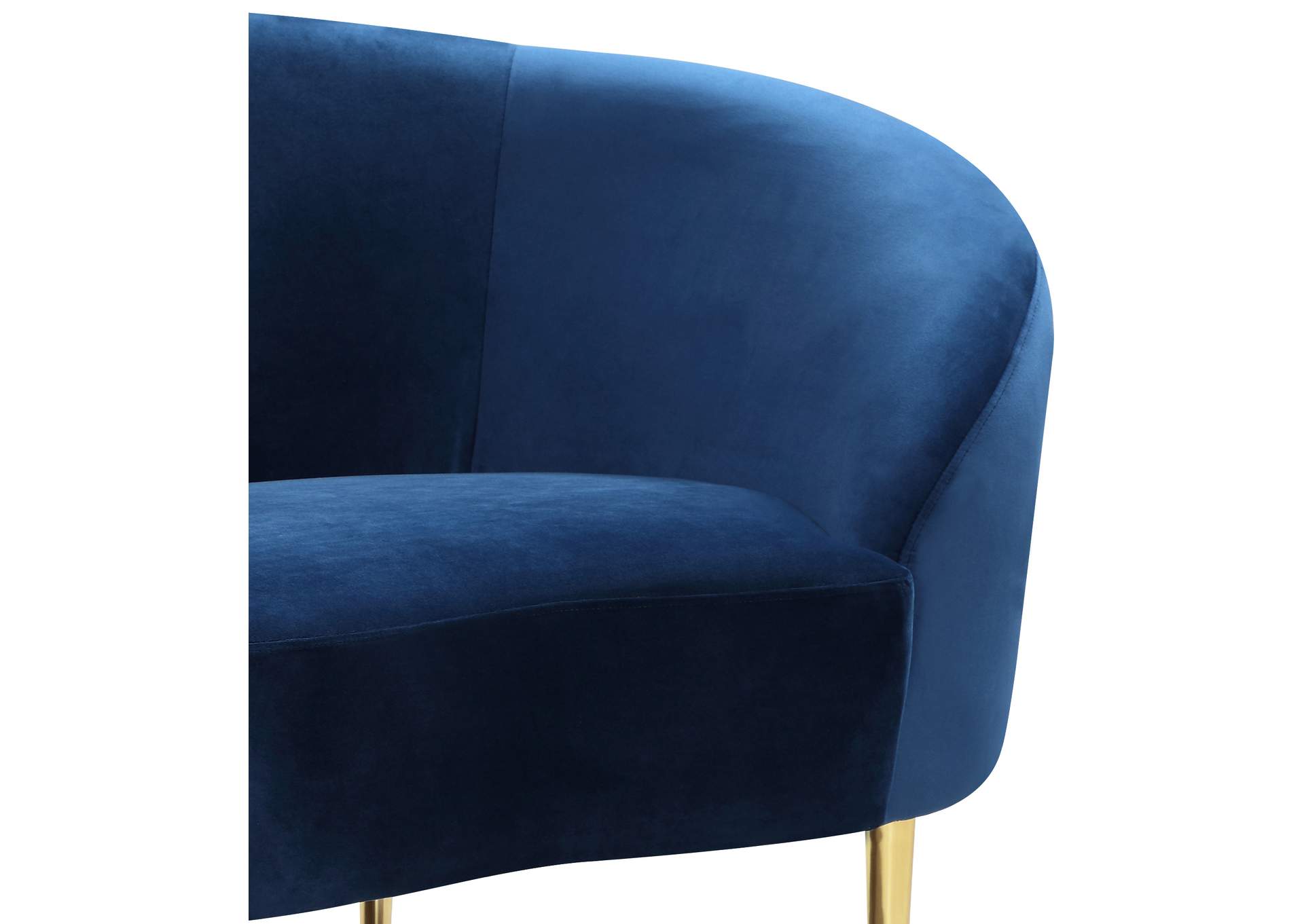 Ritz Navy Velvet Chair,Meridian Furniture