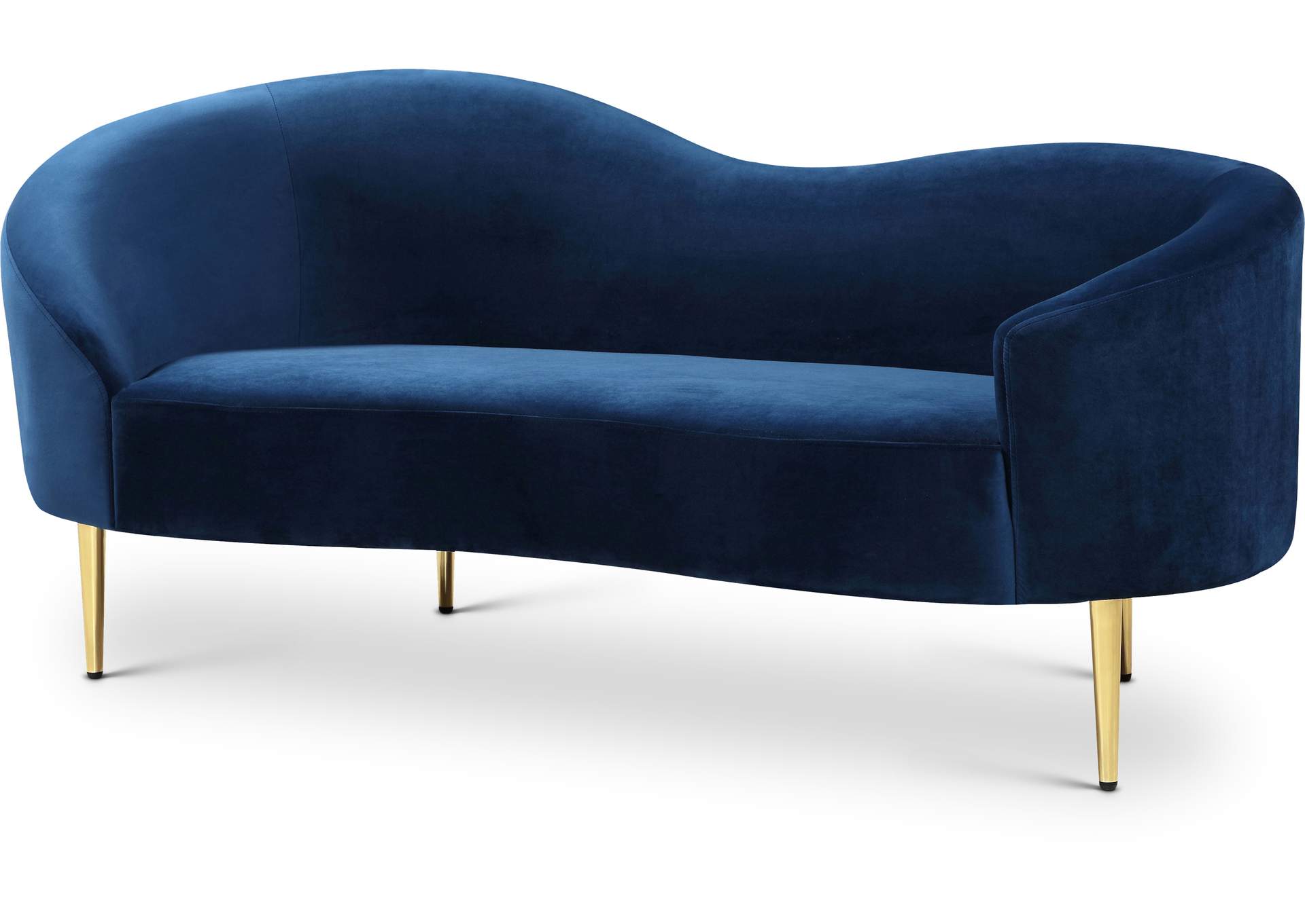 Ritz Navy Velvet Loveseat,Meridian Furniture