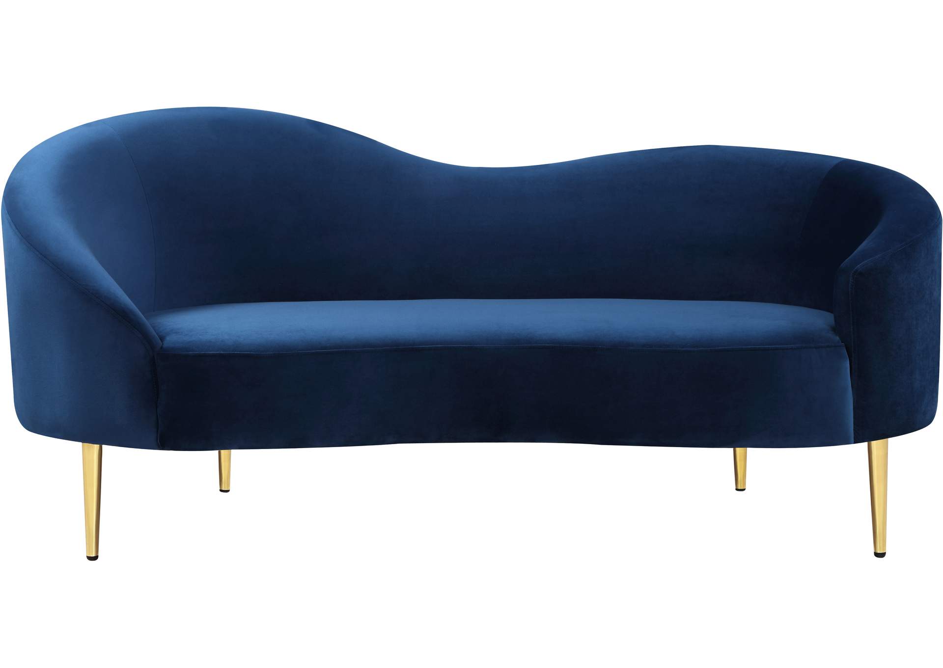 Ritz Navy Velvet Loveseat,Meridian Furniture