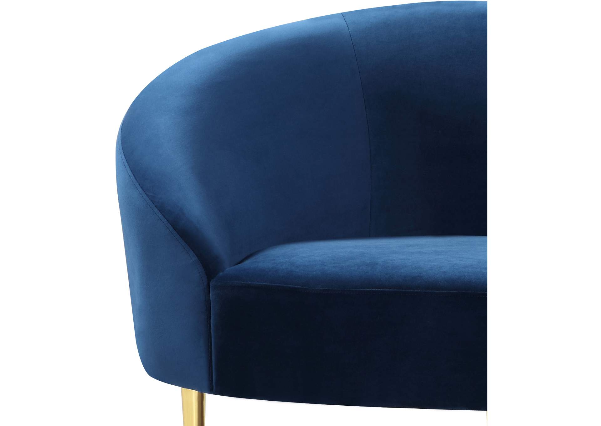 Ritz Navy Velvet Loveseat,Meridian Furniture