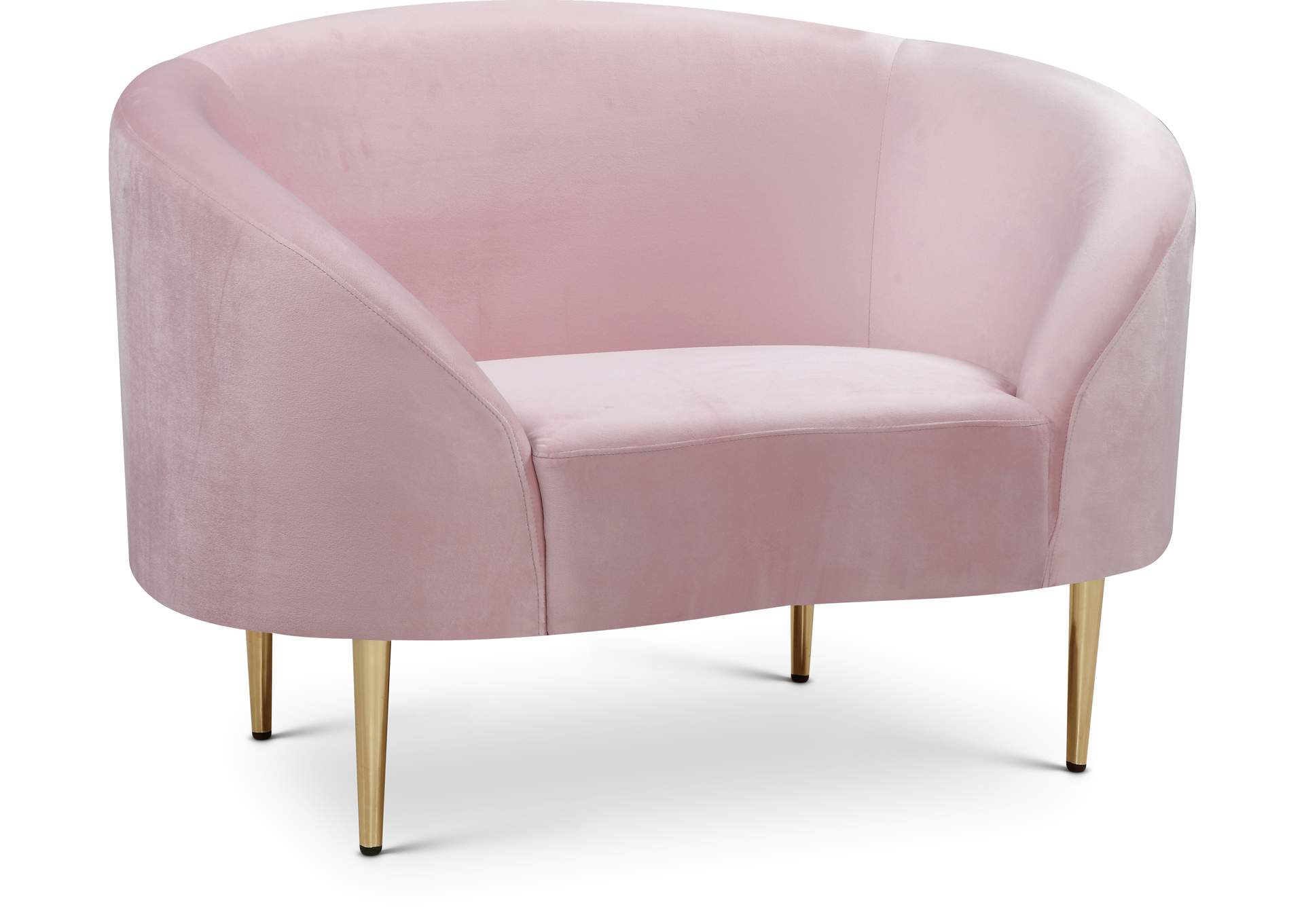 Ritz Pink Velvet Chair,Meridian Furniture