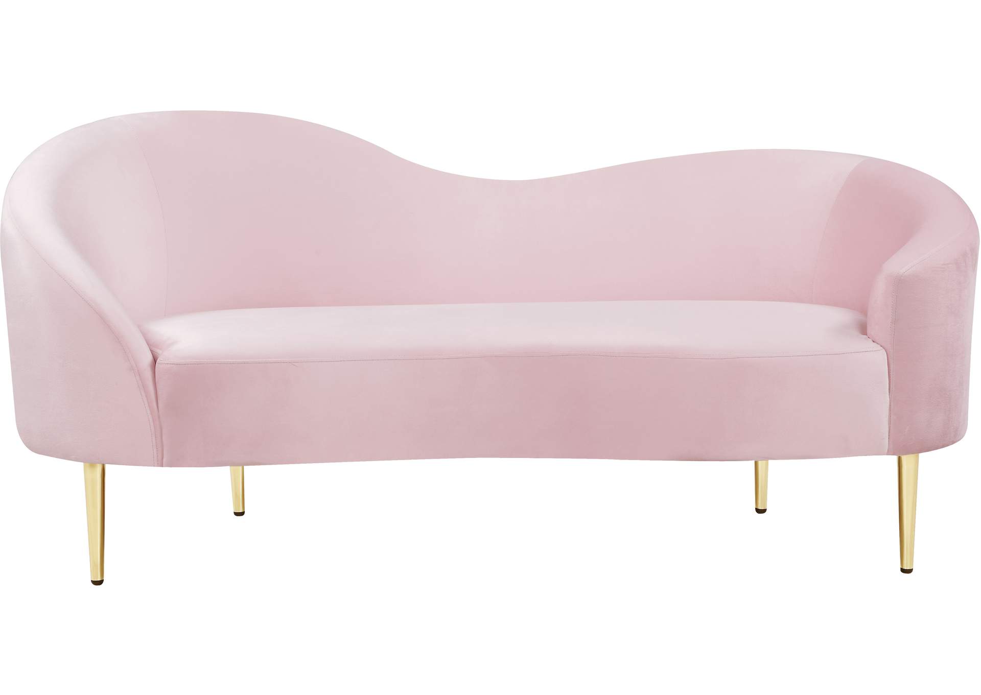 Ritz Pink Velvet Loveseat,Meridian Furniture