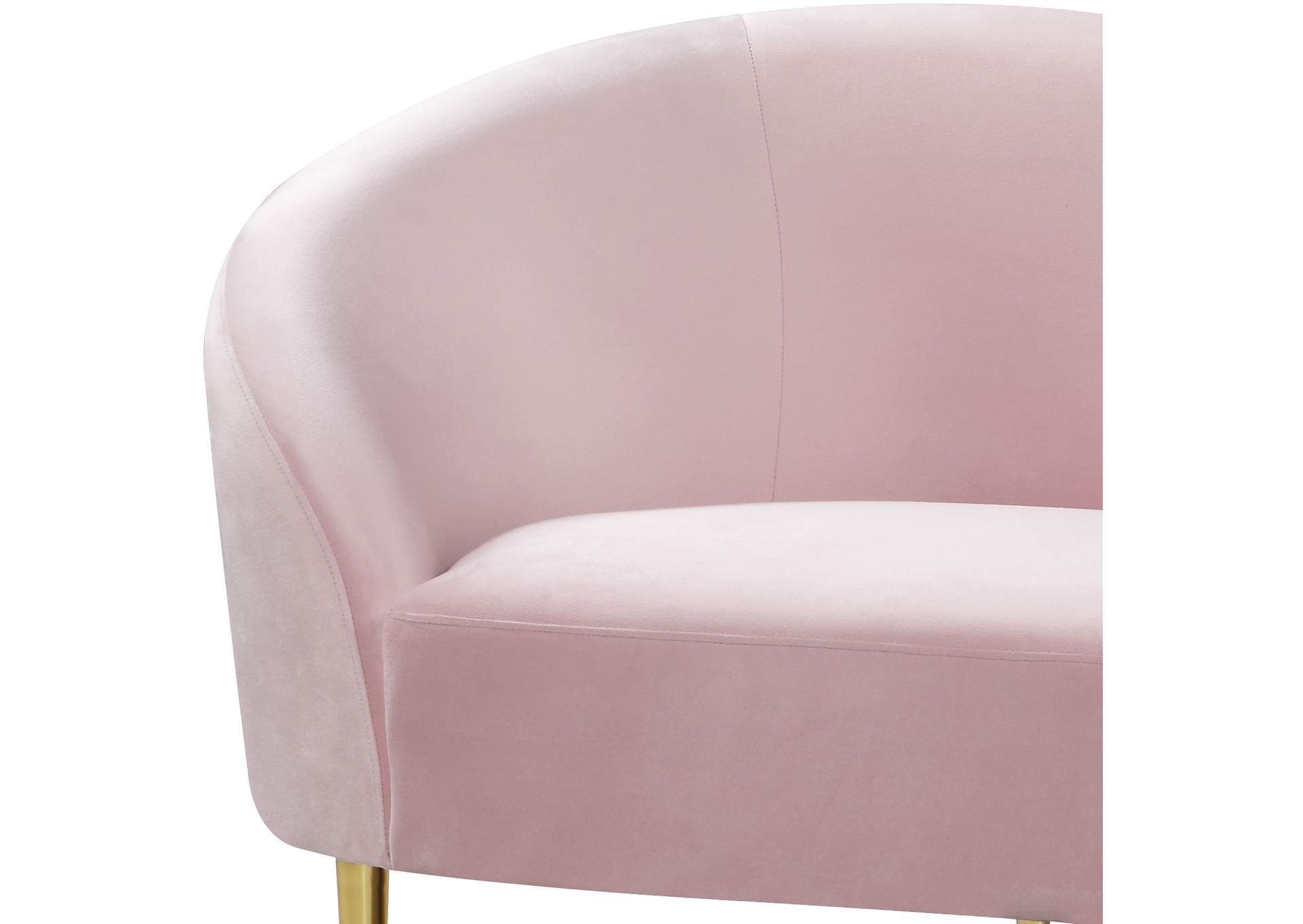 Ritz Pink Velvet Loveseat,Meridian Furniture