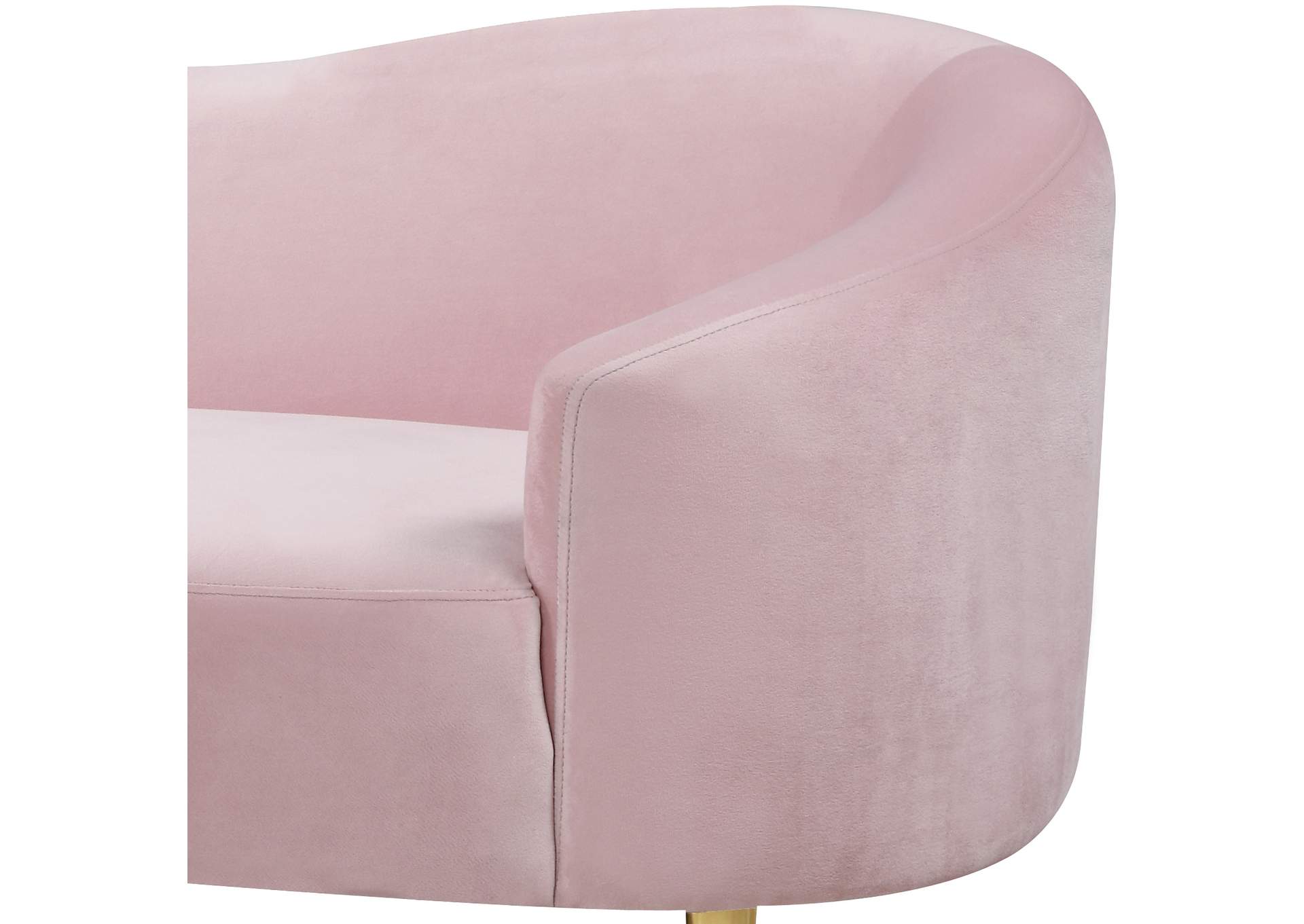 Ritz Pink Velvet Loveseat,Meridian Furniture