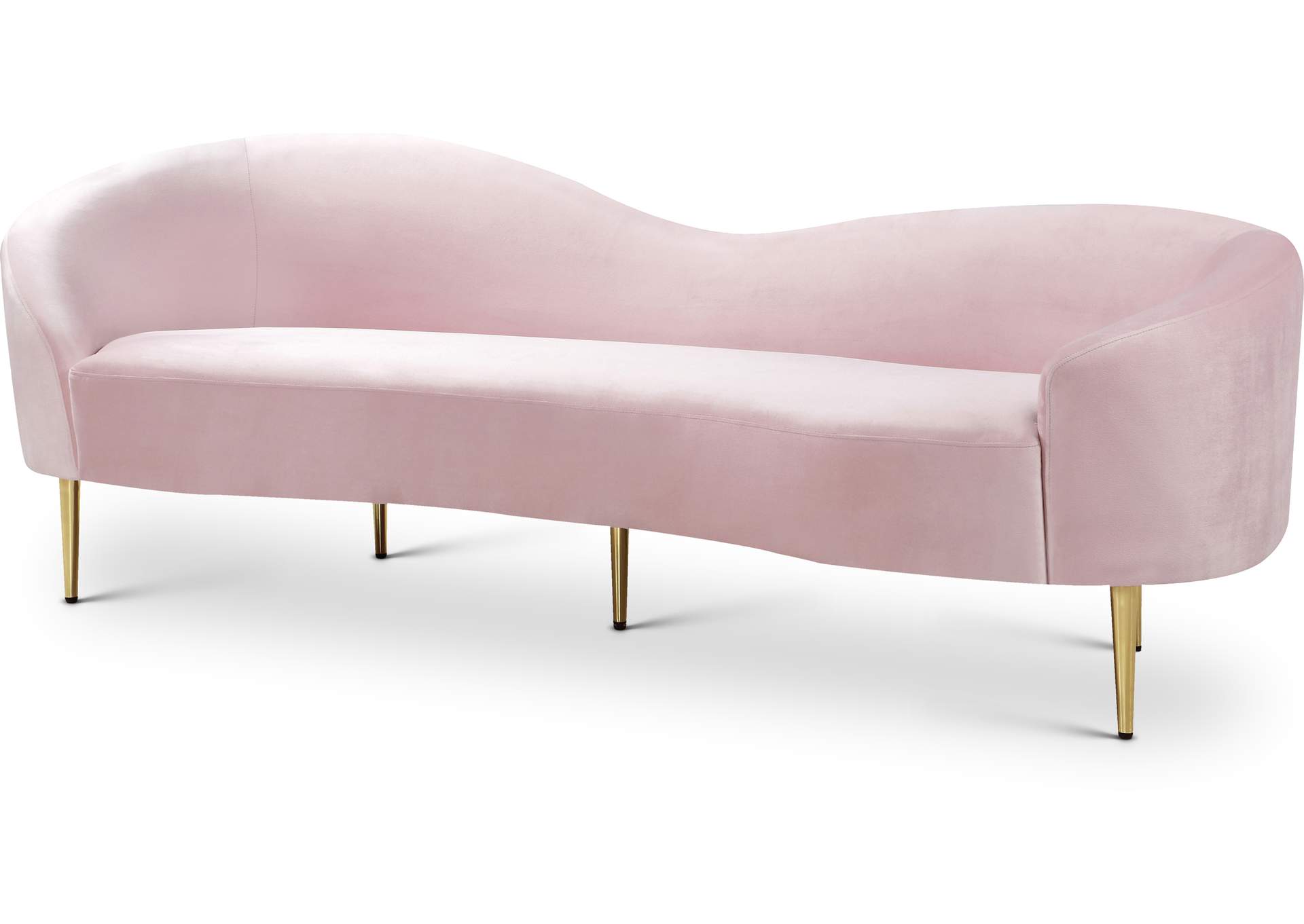 Ritz Pink Velvet Sofa,Meridian Furniture