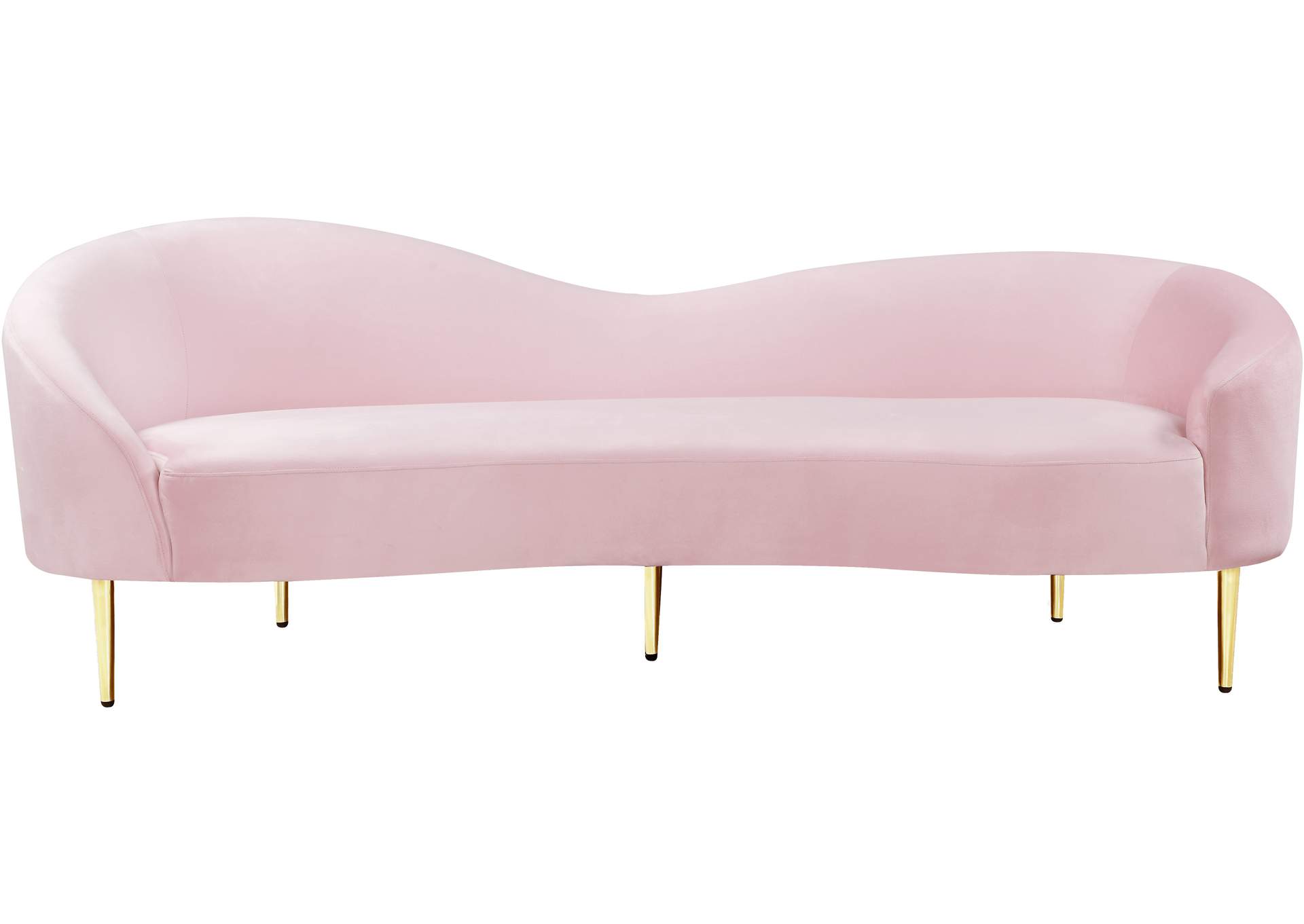 Ritz Pink Velvet Sofa,Meridian Furniture