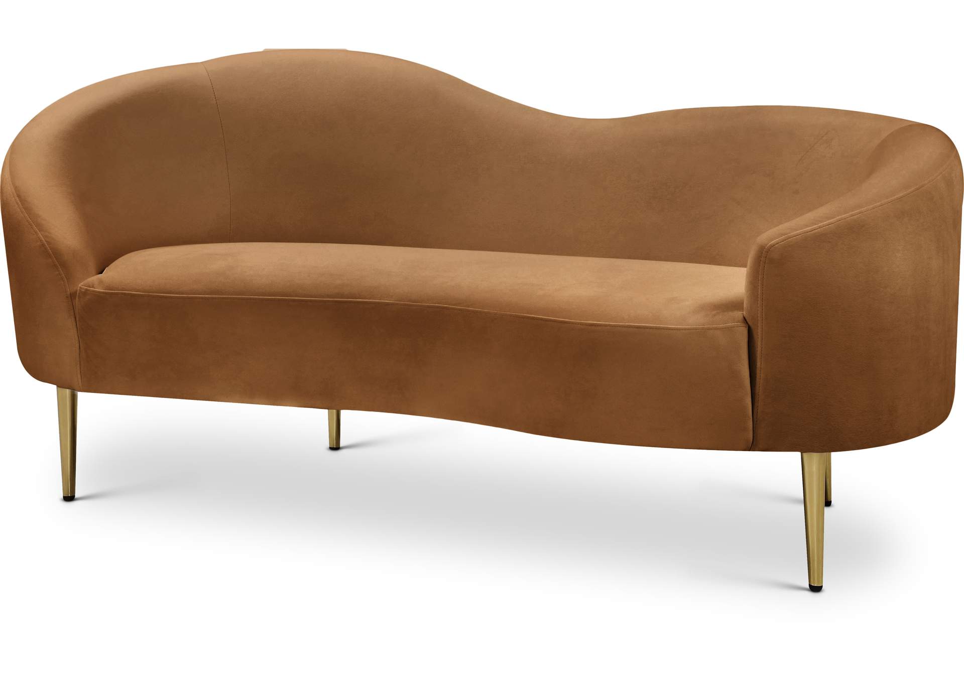 Ritz Saddle Velvet Loveseat,Meridian Furniture