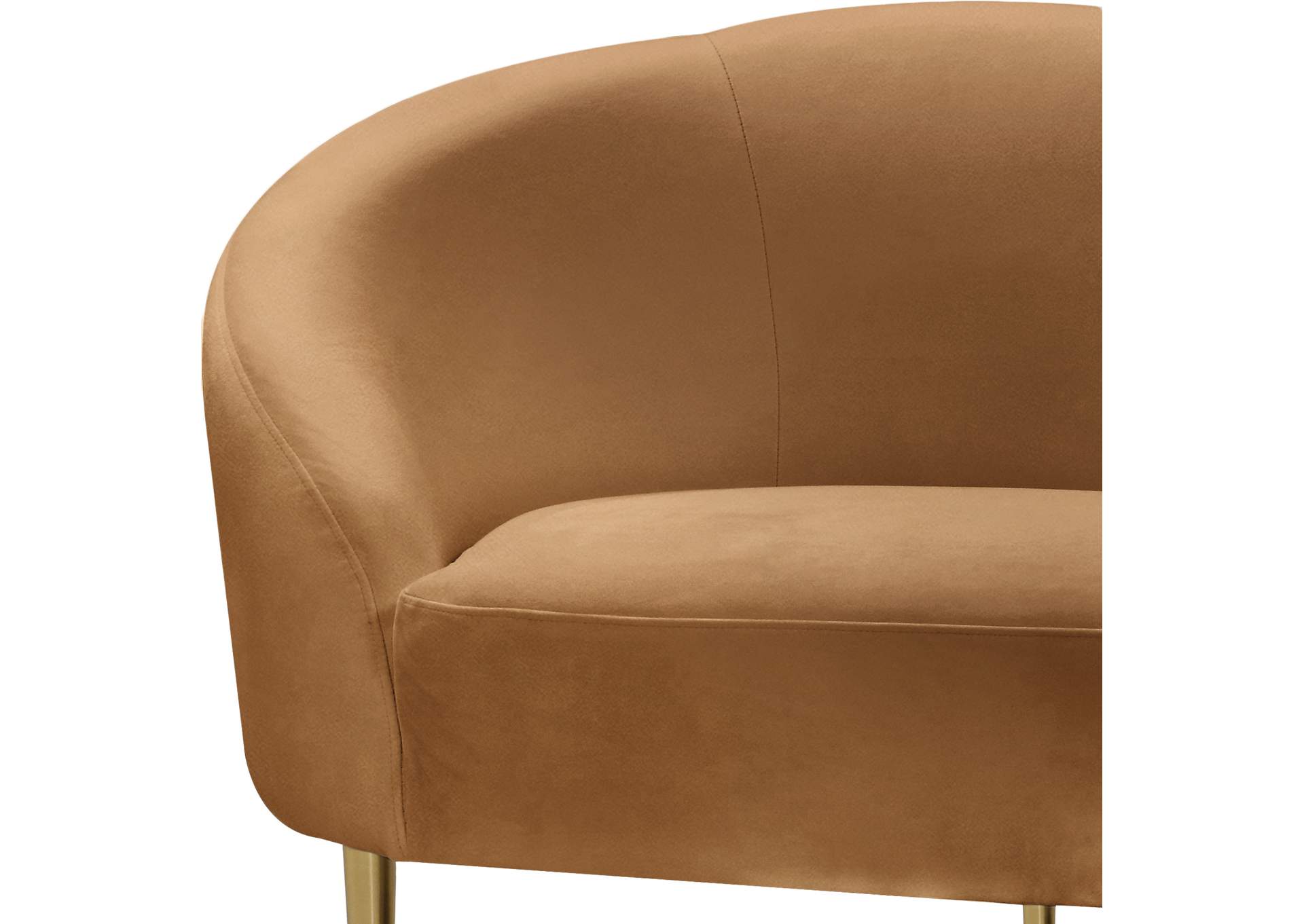 Ritz Saddle Velvet Loveseat,Meridian Furniture