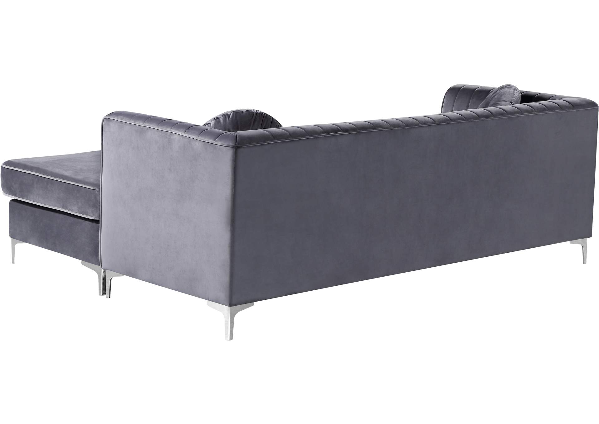 Eliana Grey Velvet 2 Piece Reversible Sectional,Meridian Furniture