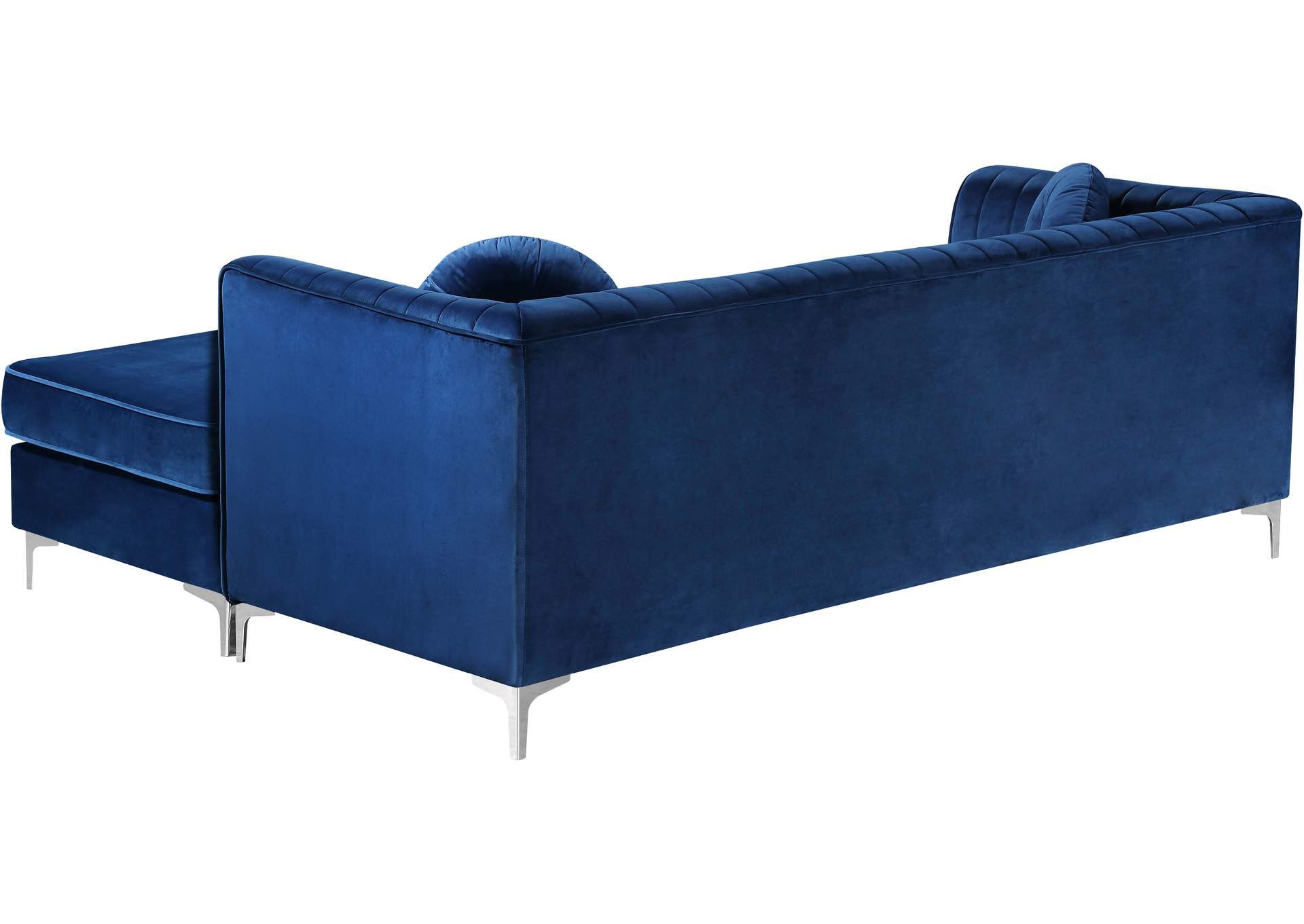 Eliana Navy Velvet 2 Piece Reversible Sectional,Meridian Furniture