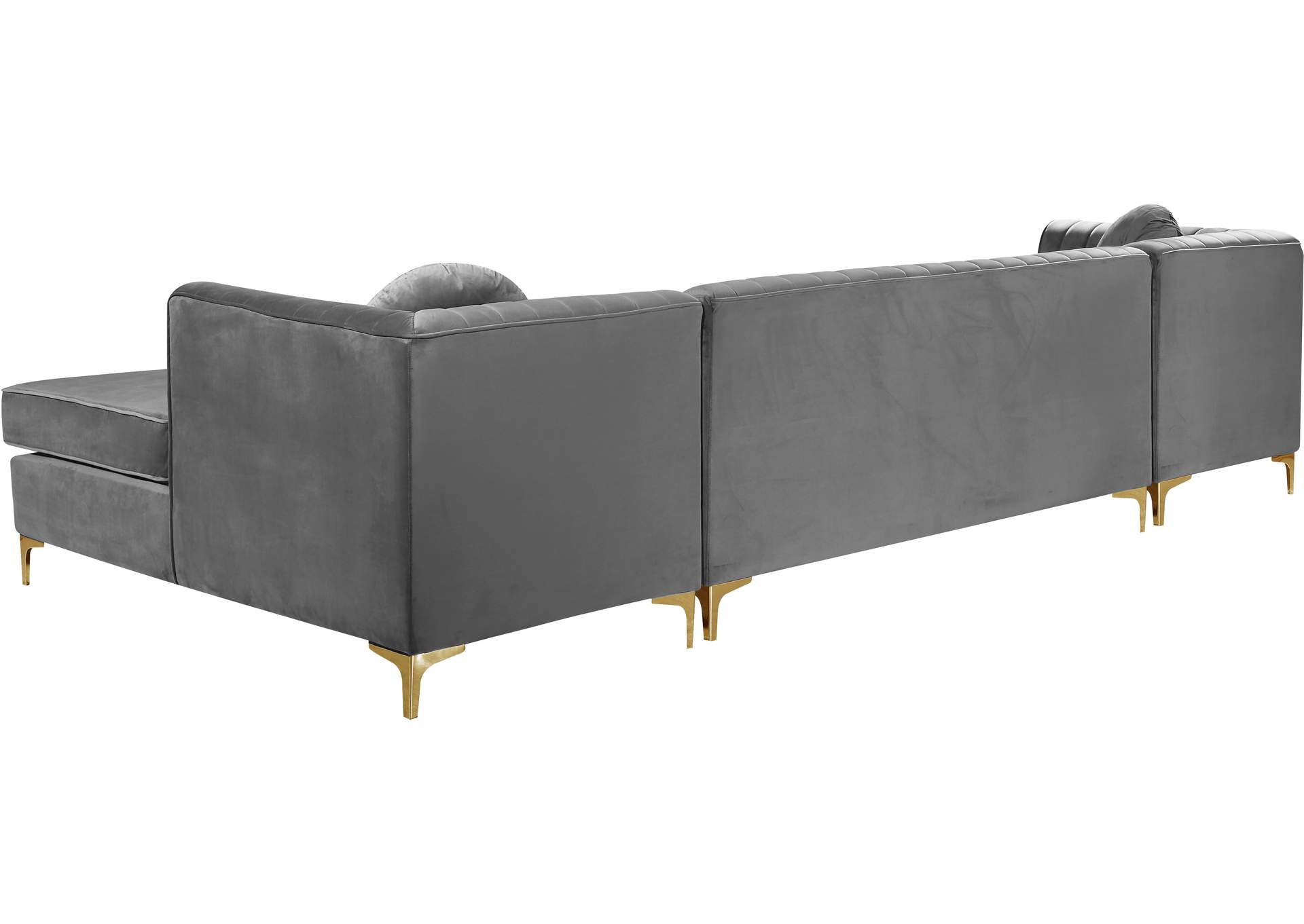 Graham Grey Velvet 3 Piece Sectional,Meridian Furniture