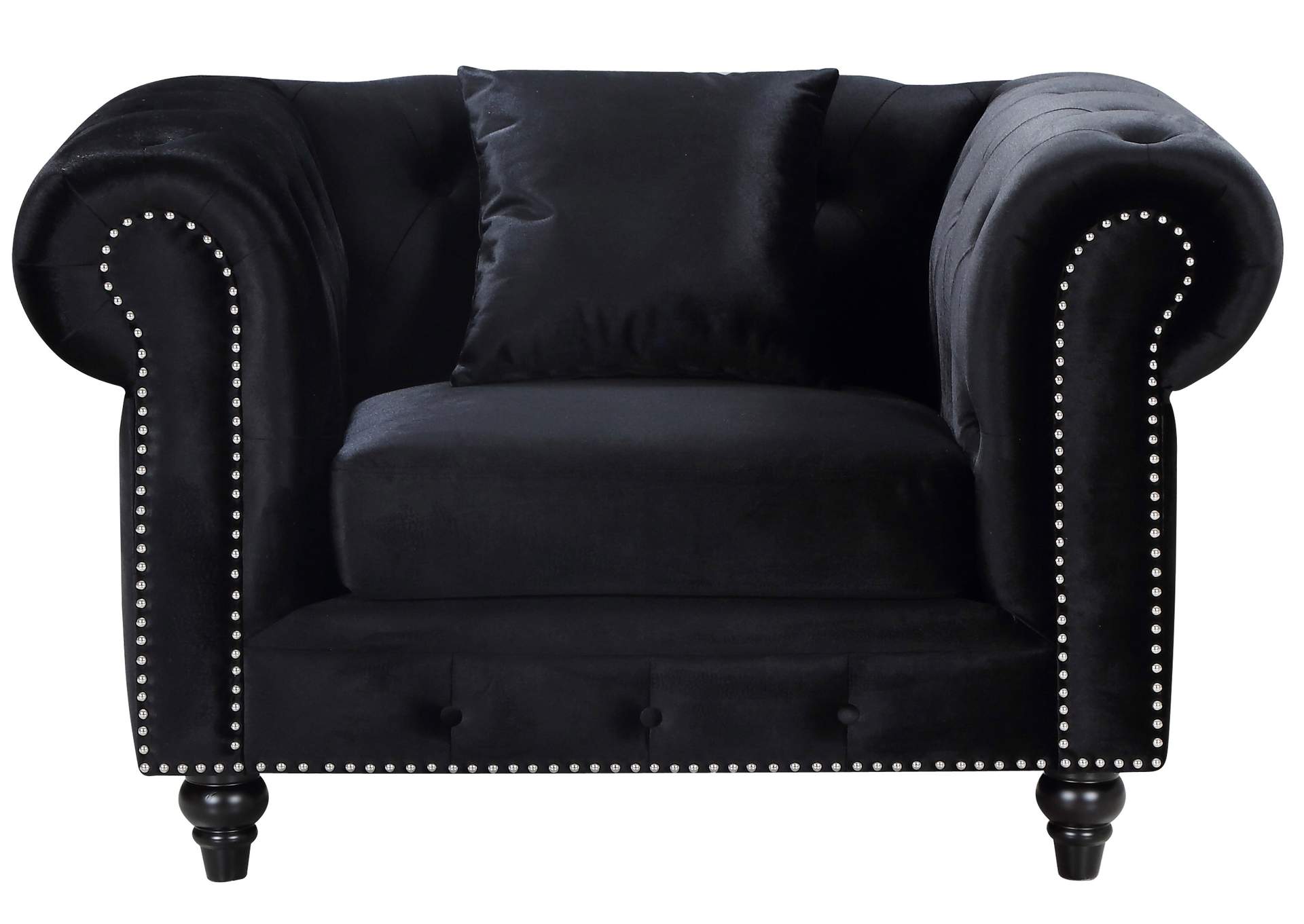 chesterfield black velvet chair harlem furniture