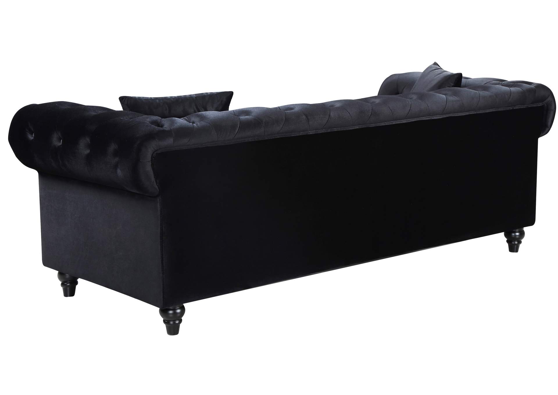 Chesterfield Black Velvet Loveseat,Meridian Furniture