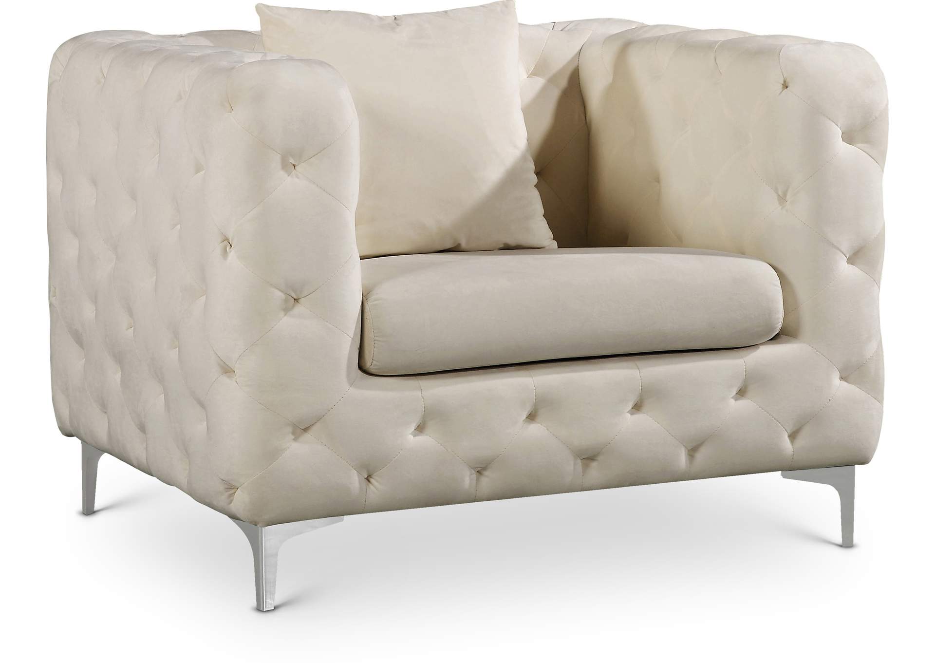 Scarlett Cream Velvet Chair,Meridian Furniture