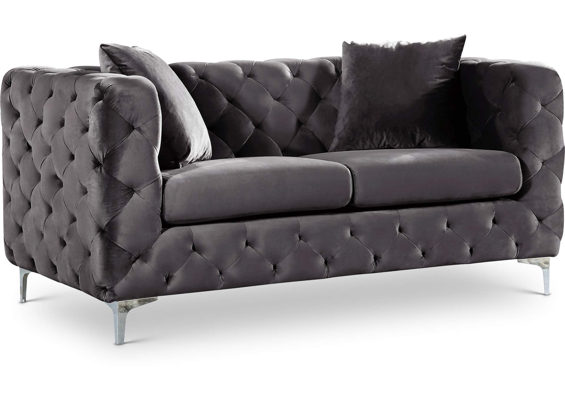 Scarlett Grey Velvet Loveseat,Meridian Furniture