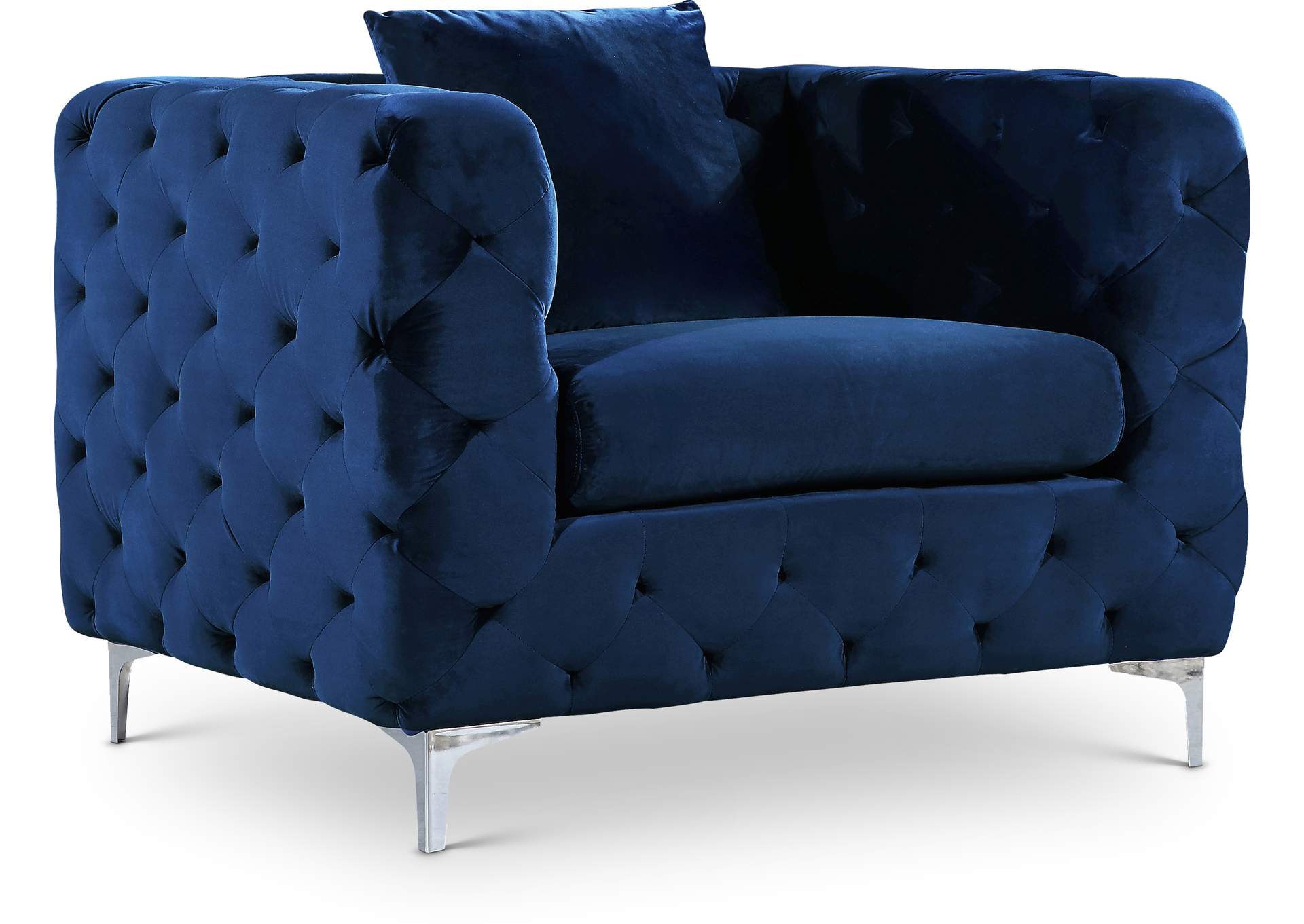 Scarlett Navy Velvet Chair,Meridian Furniture