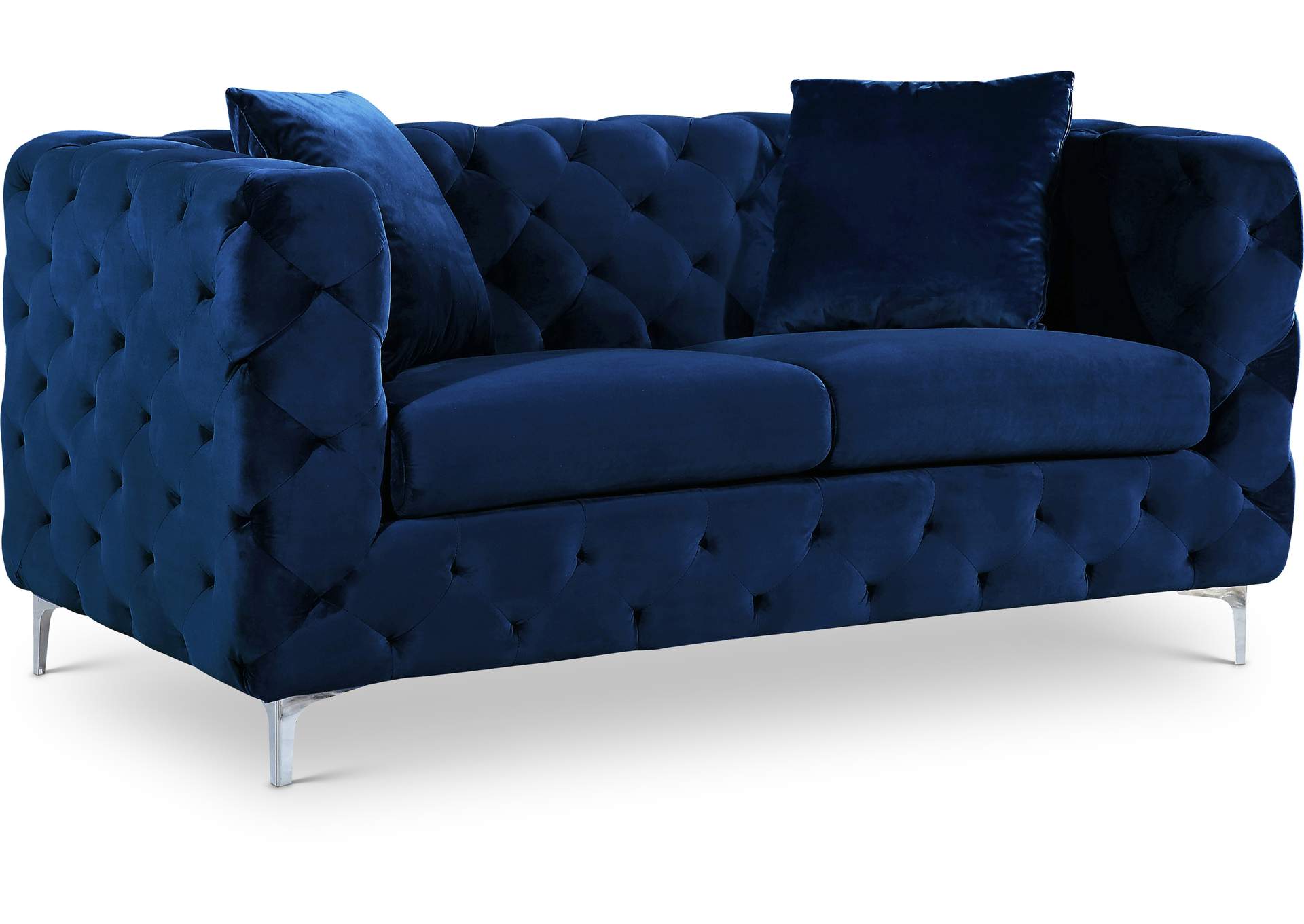 Scarlett Navy Velvet Loveseat,Meridian Furniture