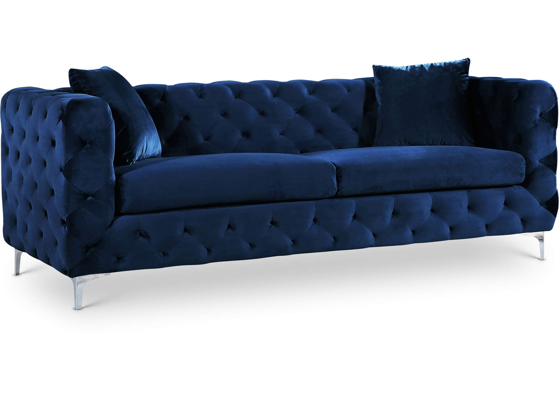 Scarlett Navy Velvet Sofa,Meridian Furniture