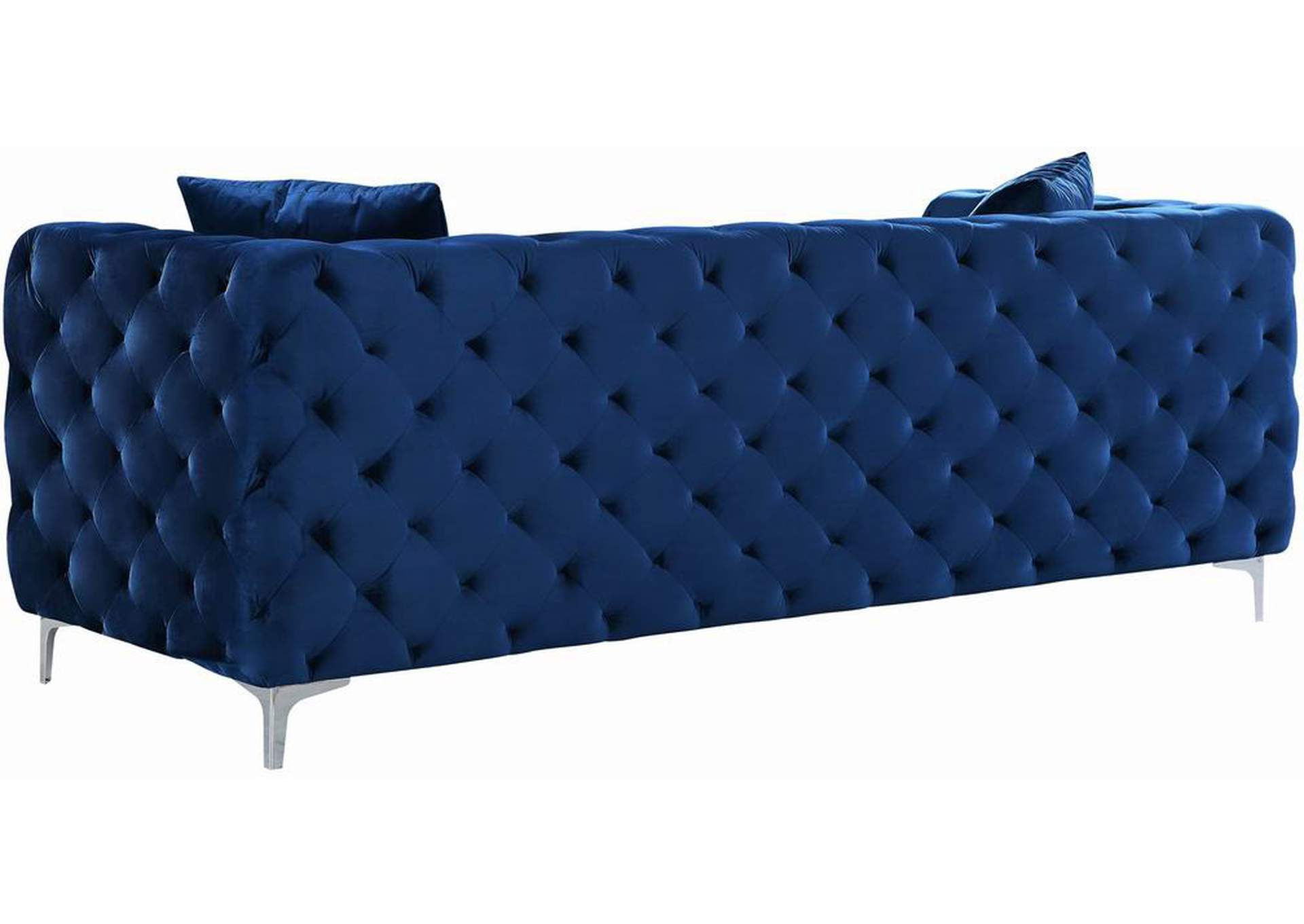 Scarlett Navy Velvet Sofa,Meridian Furniture