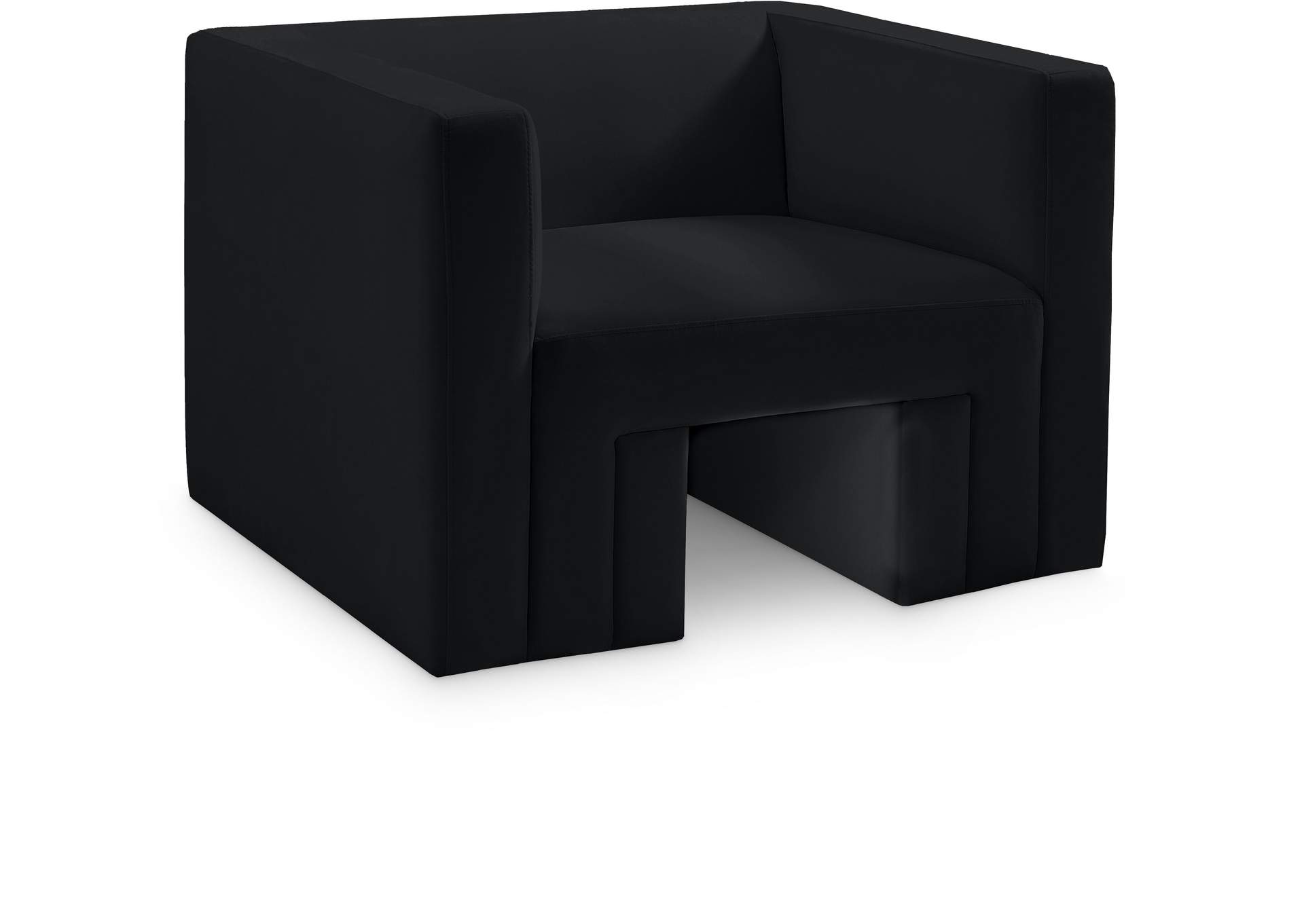 Henson Black Velvet Chair,Meridian Furniture