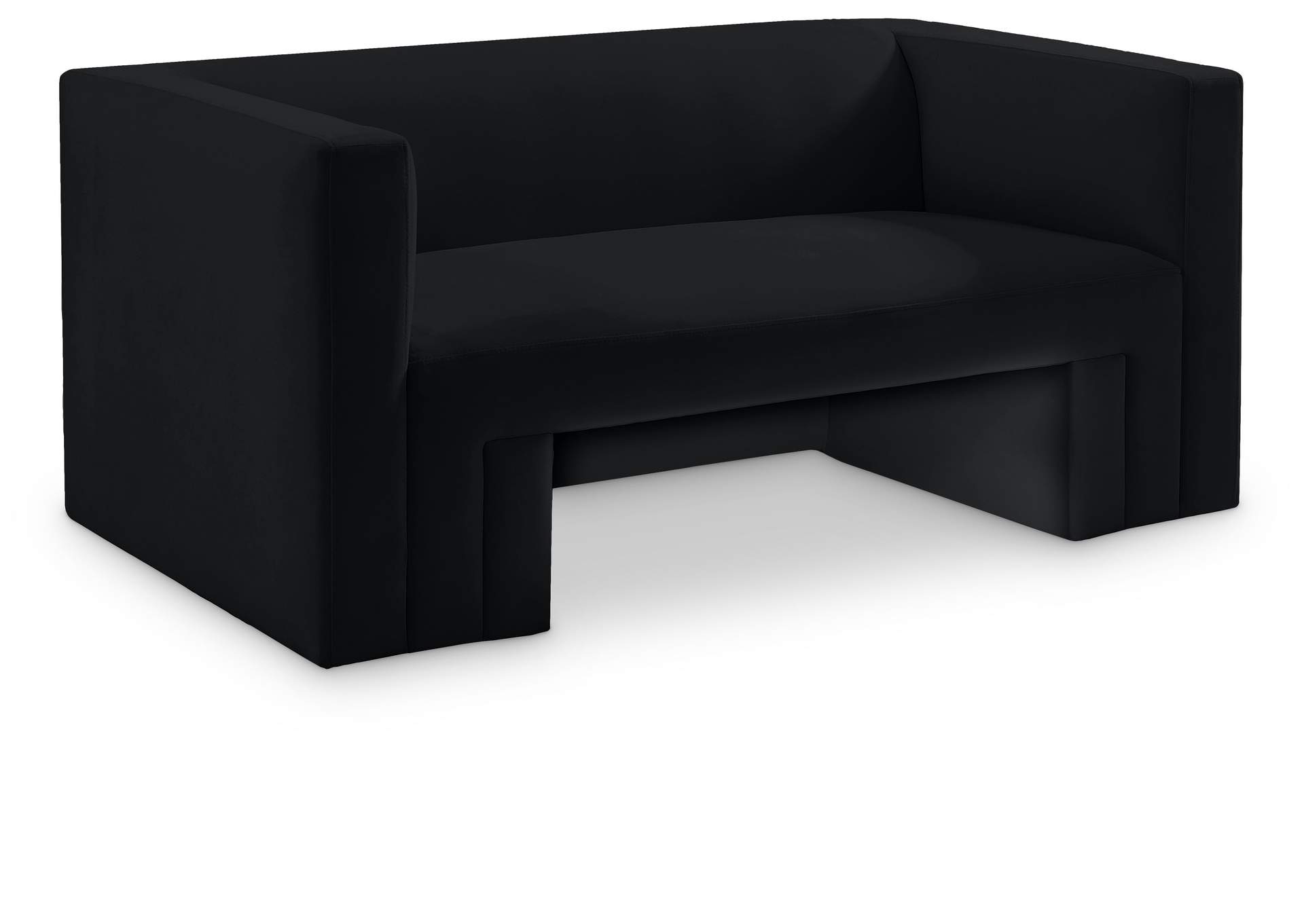 Henson Black Velvet Loveseat,Meridian Furniture