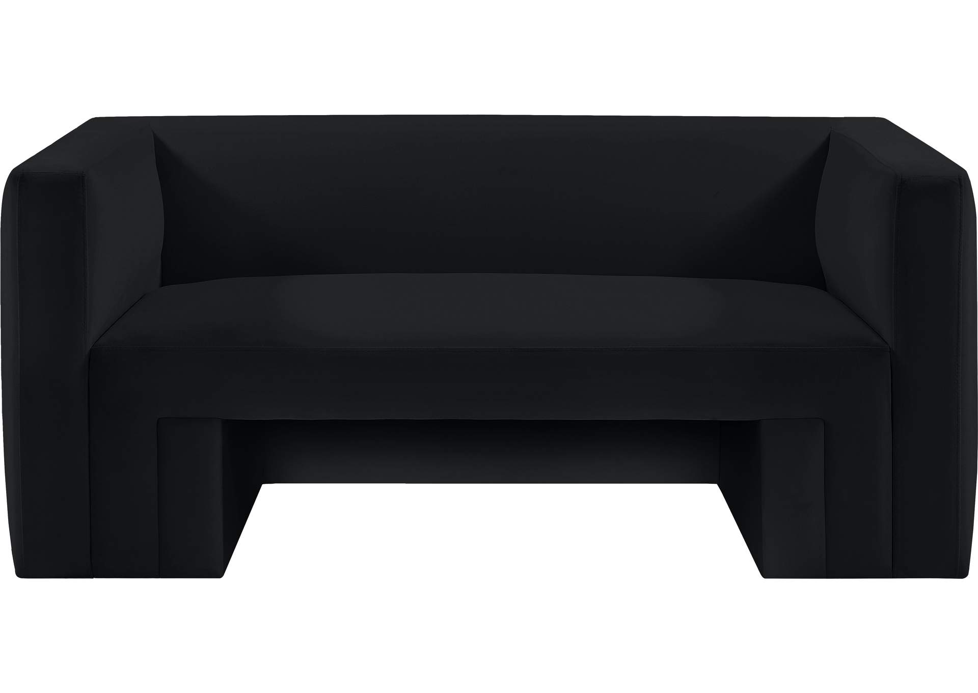 Henson Black Velvet Loveseat,Meridian Furniture