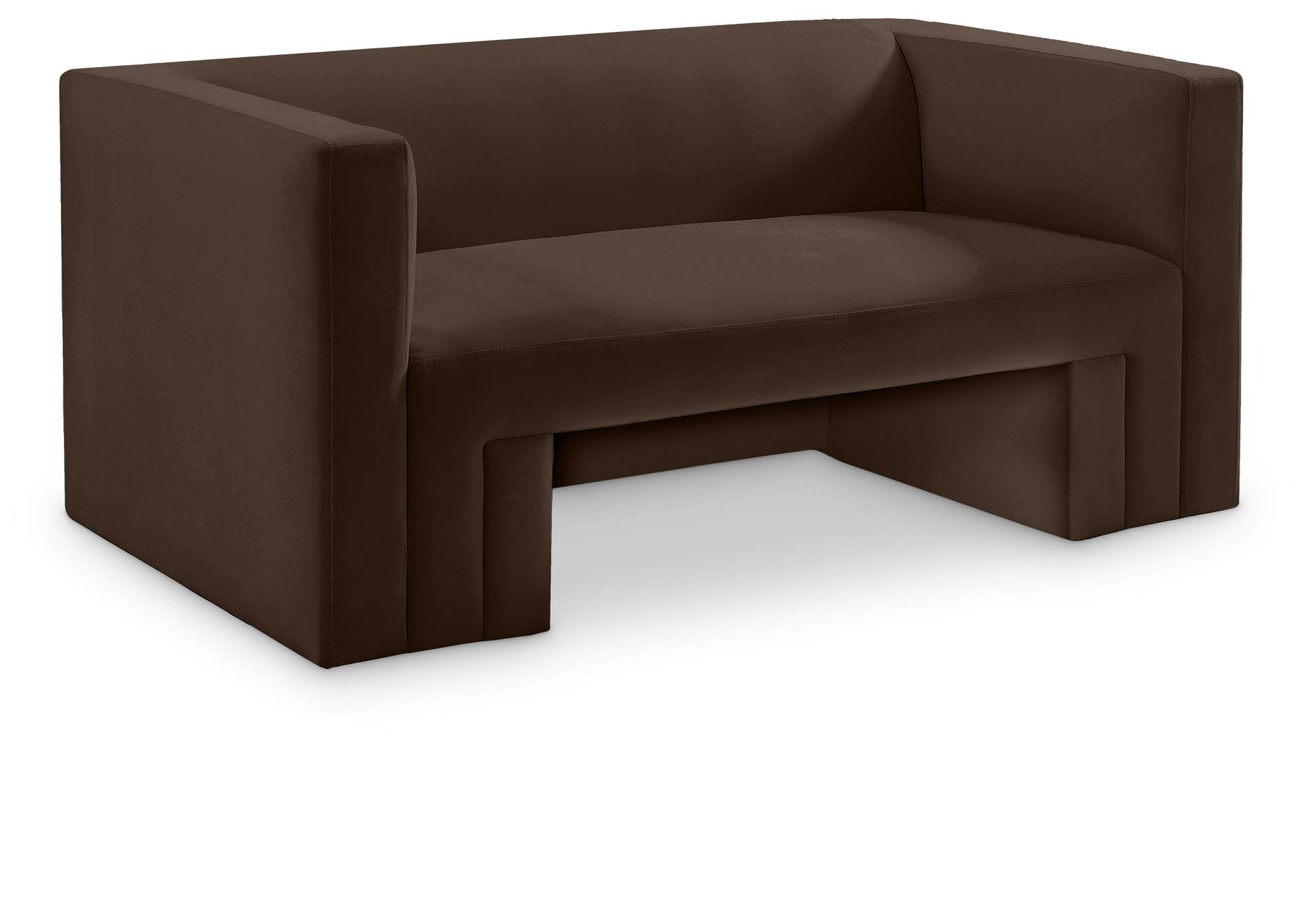 Henson Brown Velvet Loveseat,Meridian Furniture