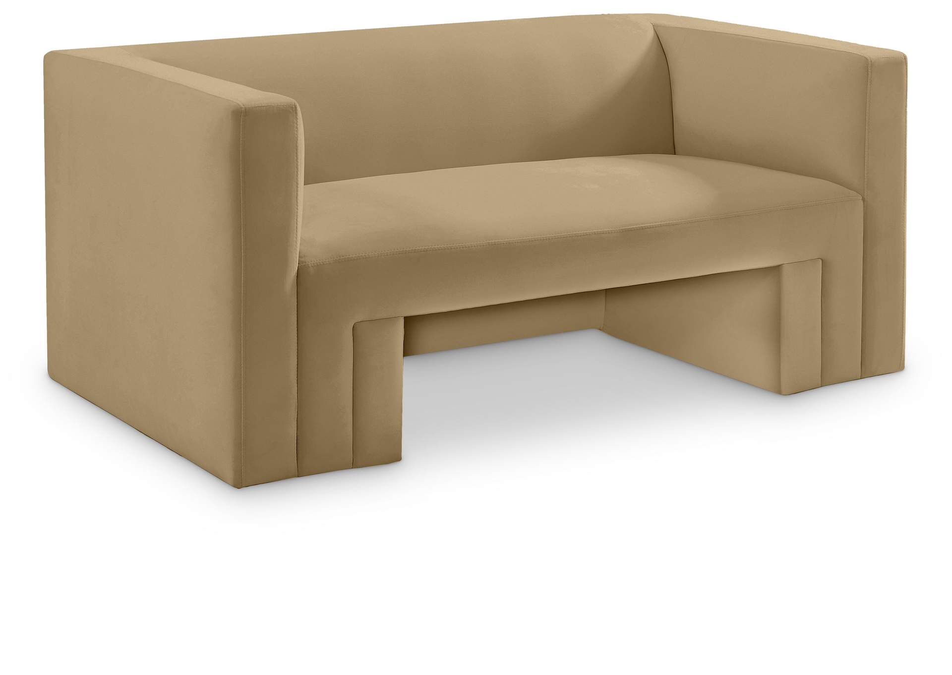 Henson Camel Velvet Loveseat,Meridian Furniture