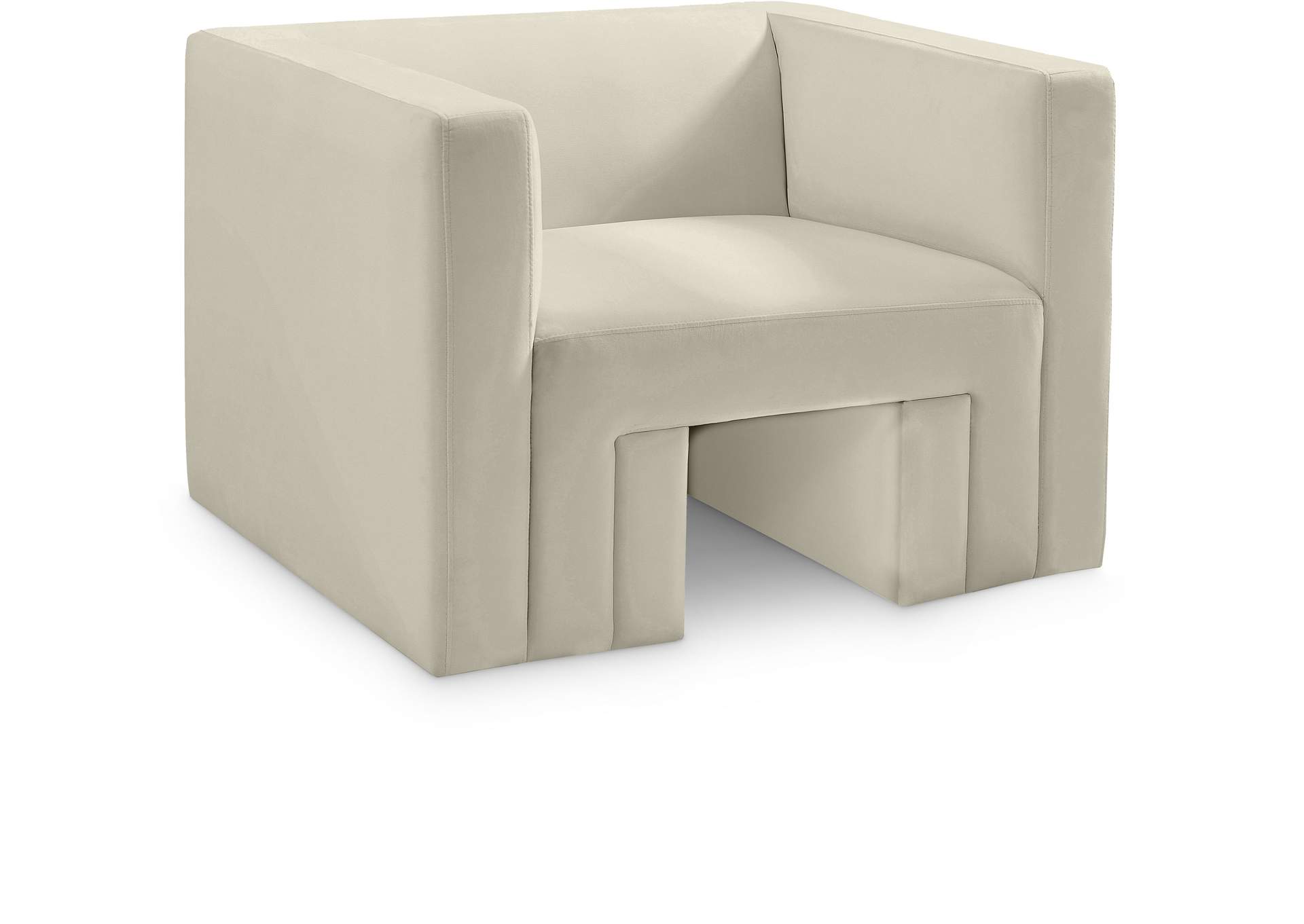Henson Cream Velvet Chair,Meridian Furniture