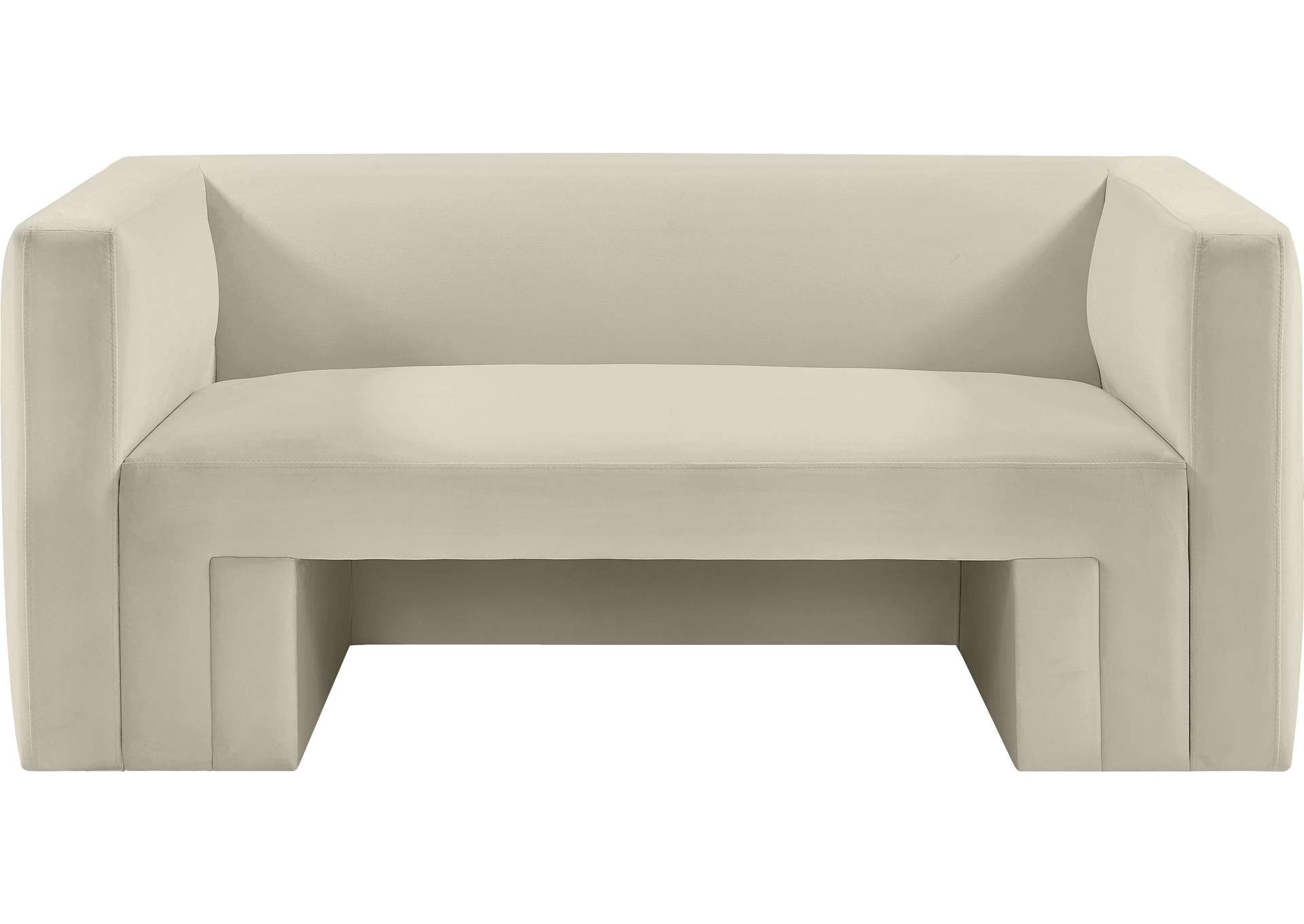 Henson Cream Velvet Loveseat,Meridian Furniture