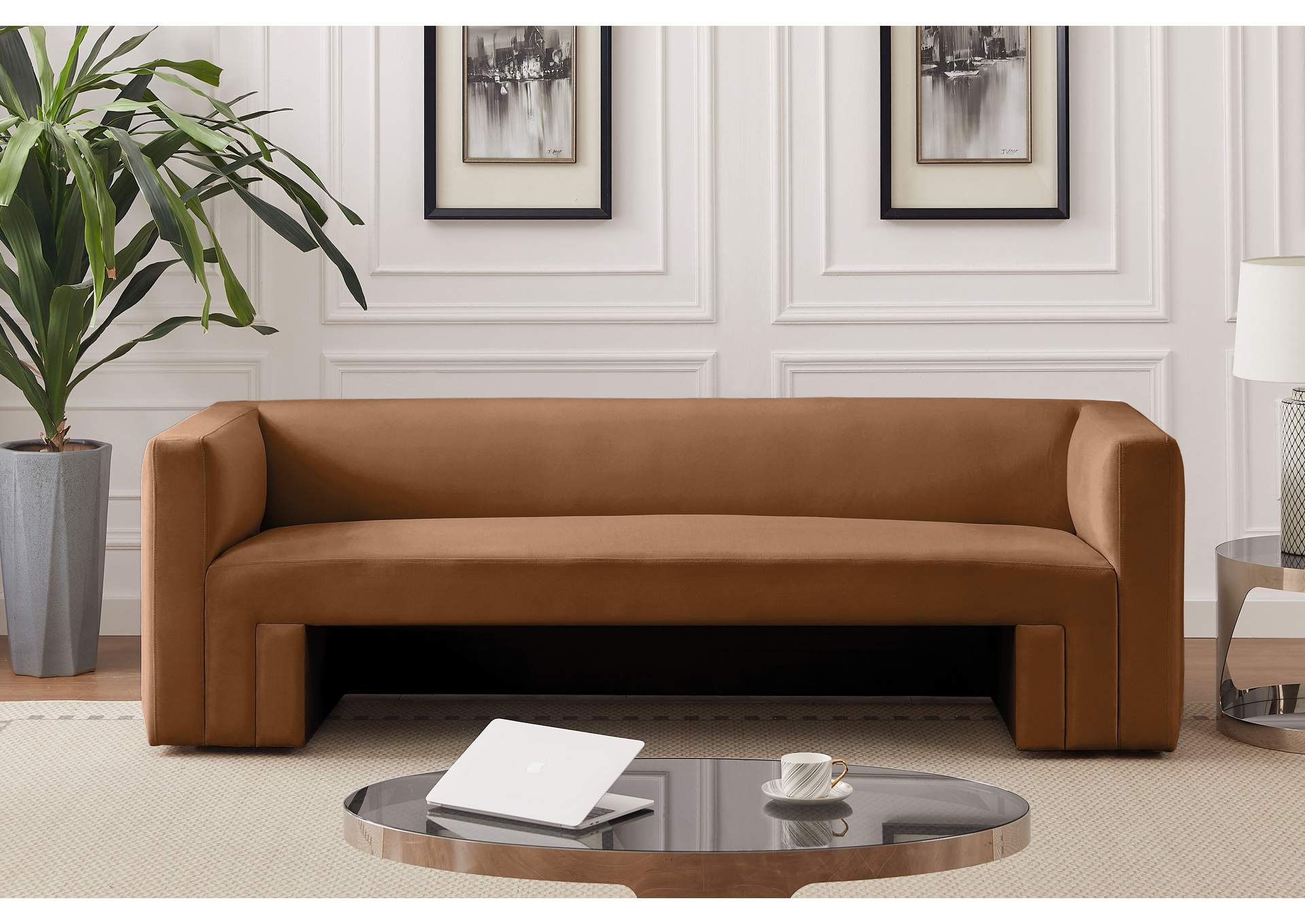 Henson Saddle Velvet Sofa,Meridian Furniture