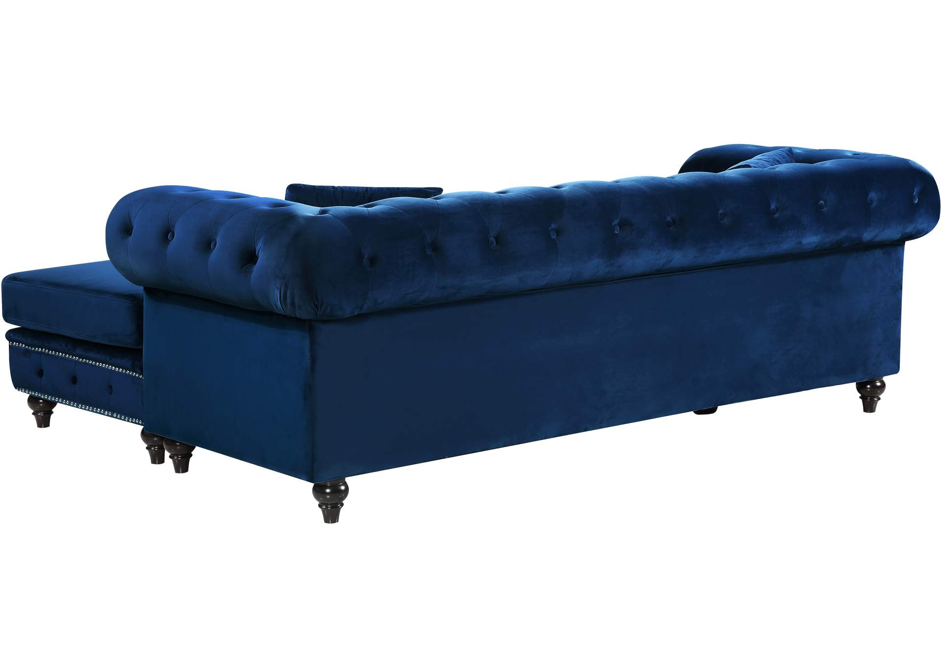 Sabrina Navy Velvet 2 Piece Reversible Sectional,Meridian Furniture