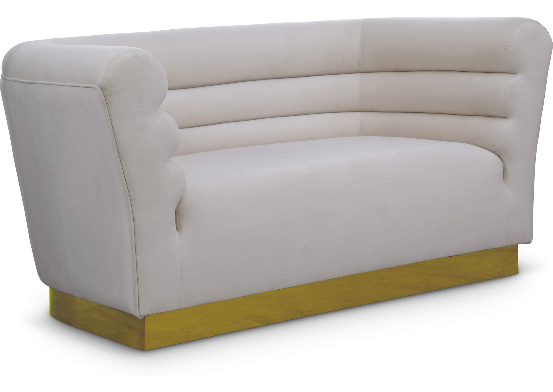 Bellini Cream Velvet Loveseat,Meridian Furniture