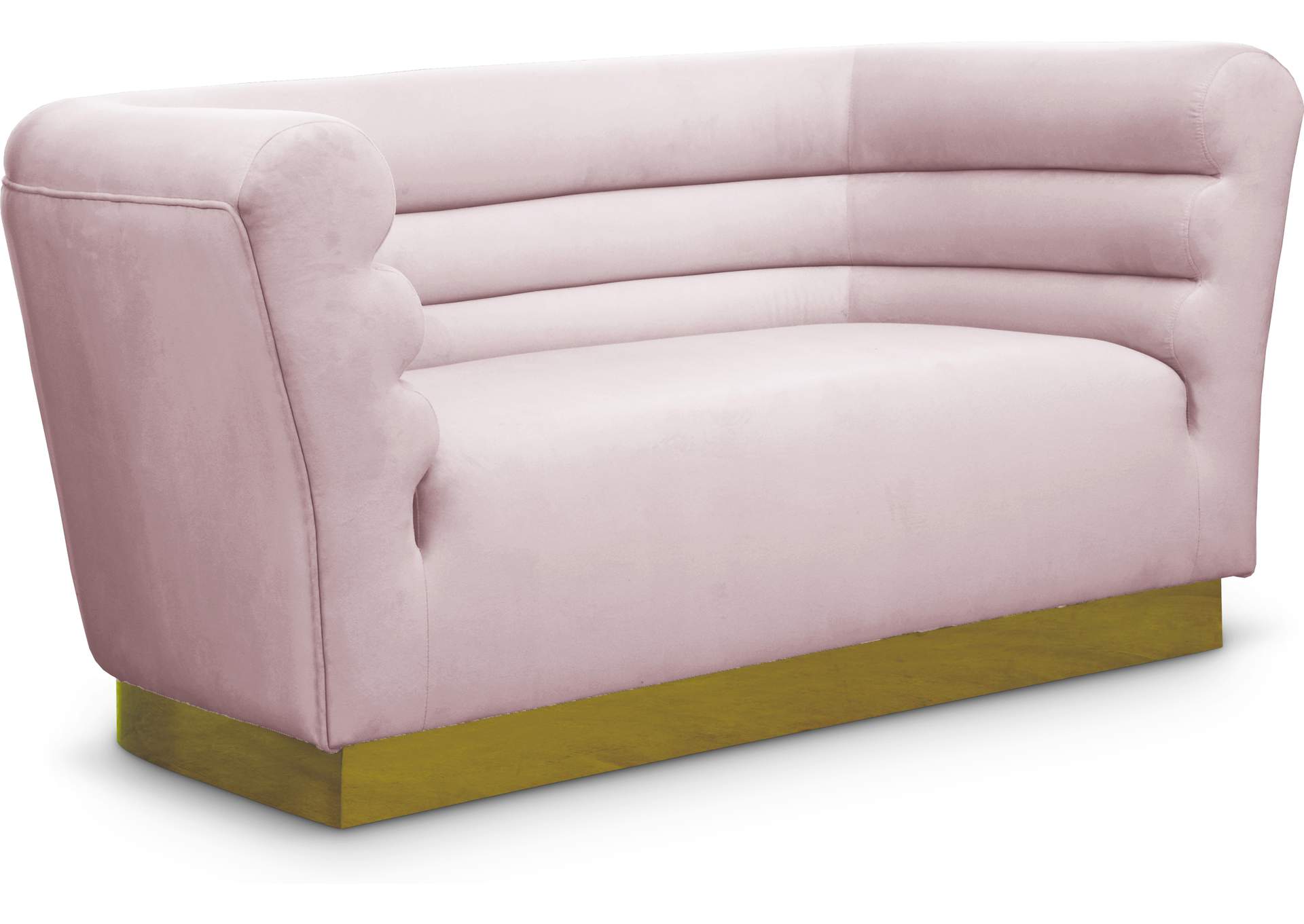 Bellini Pink Velvet Loveseat,Meridian Furniture