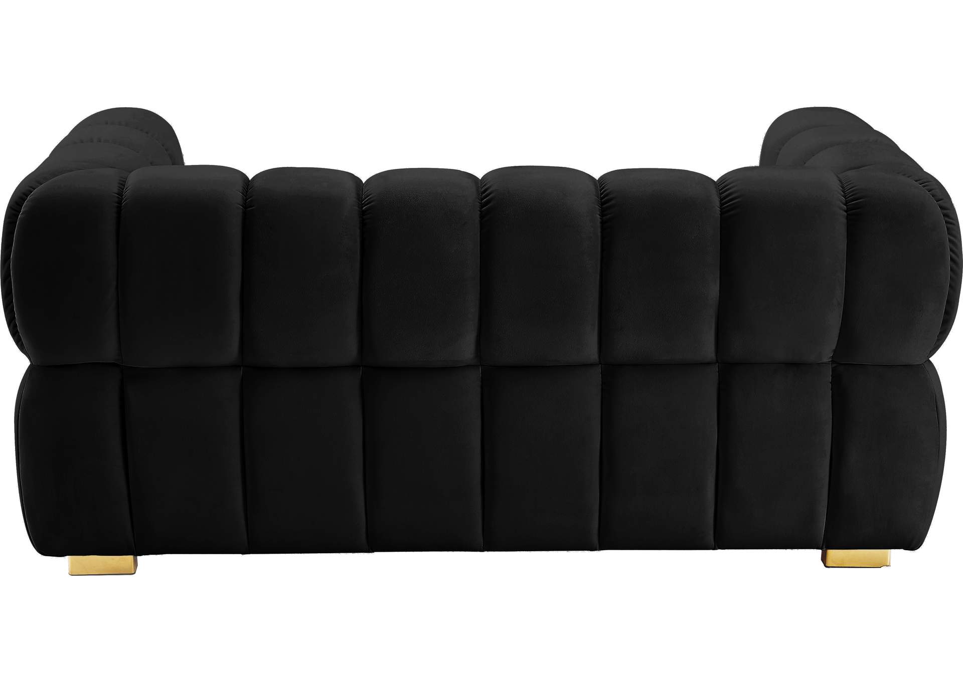 Gwen Black Velvet Loveseat,Meridian Furniture