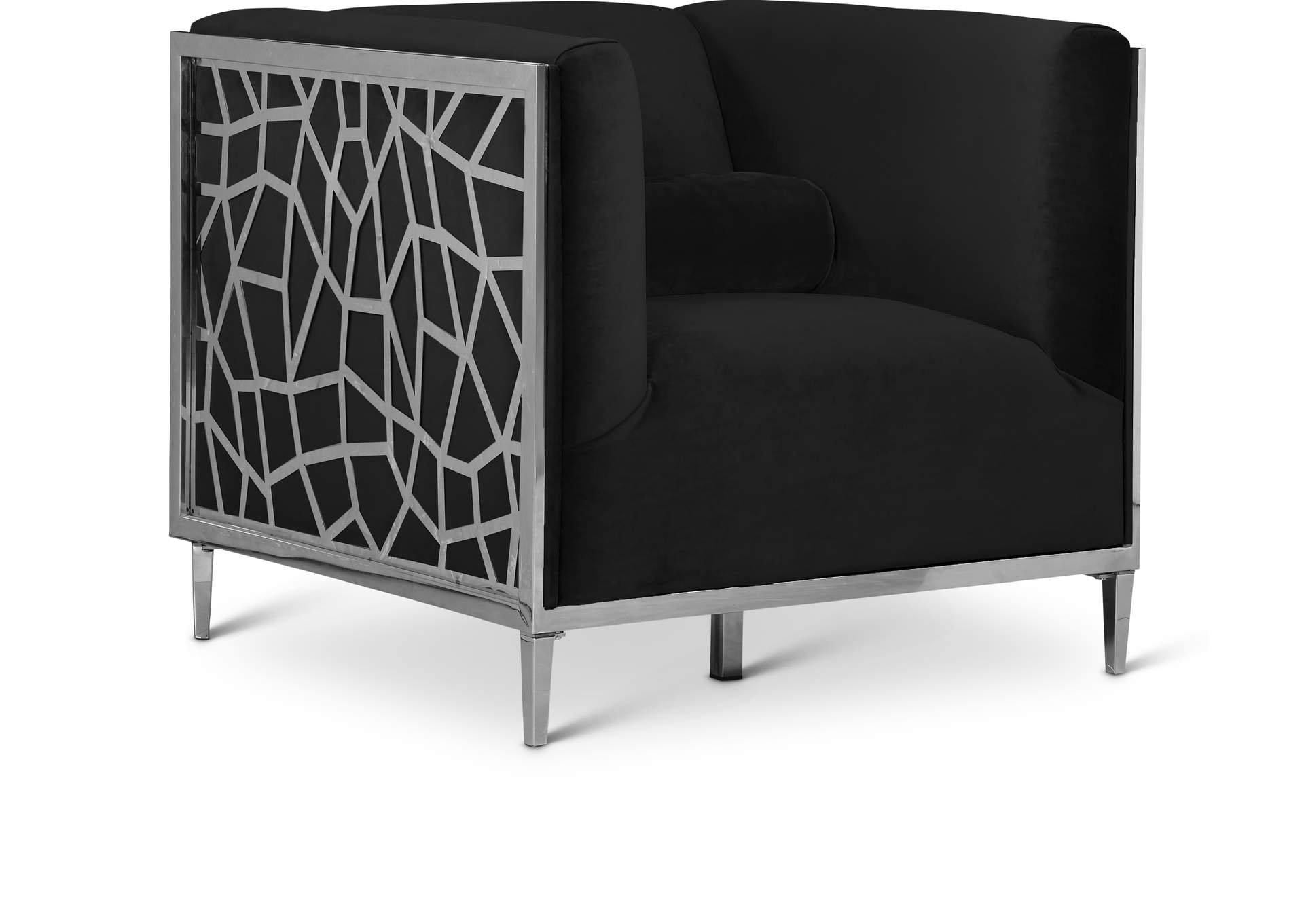 Opal Black Velvet Chair,Meridian Furniture