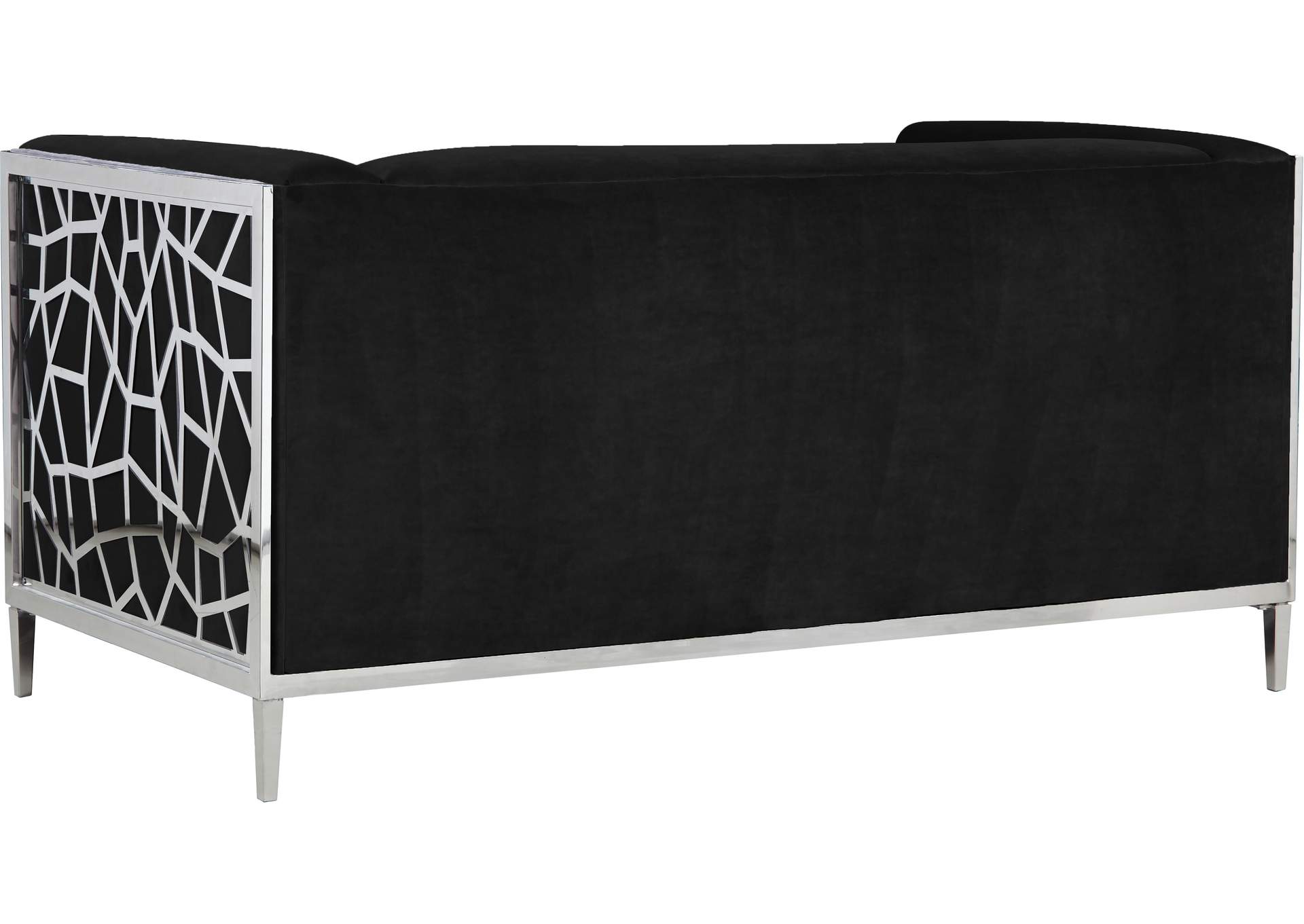 Opal Black Velvet Loveseat,Meridian Furniture