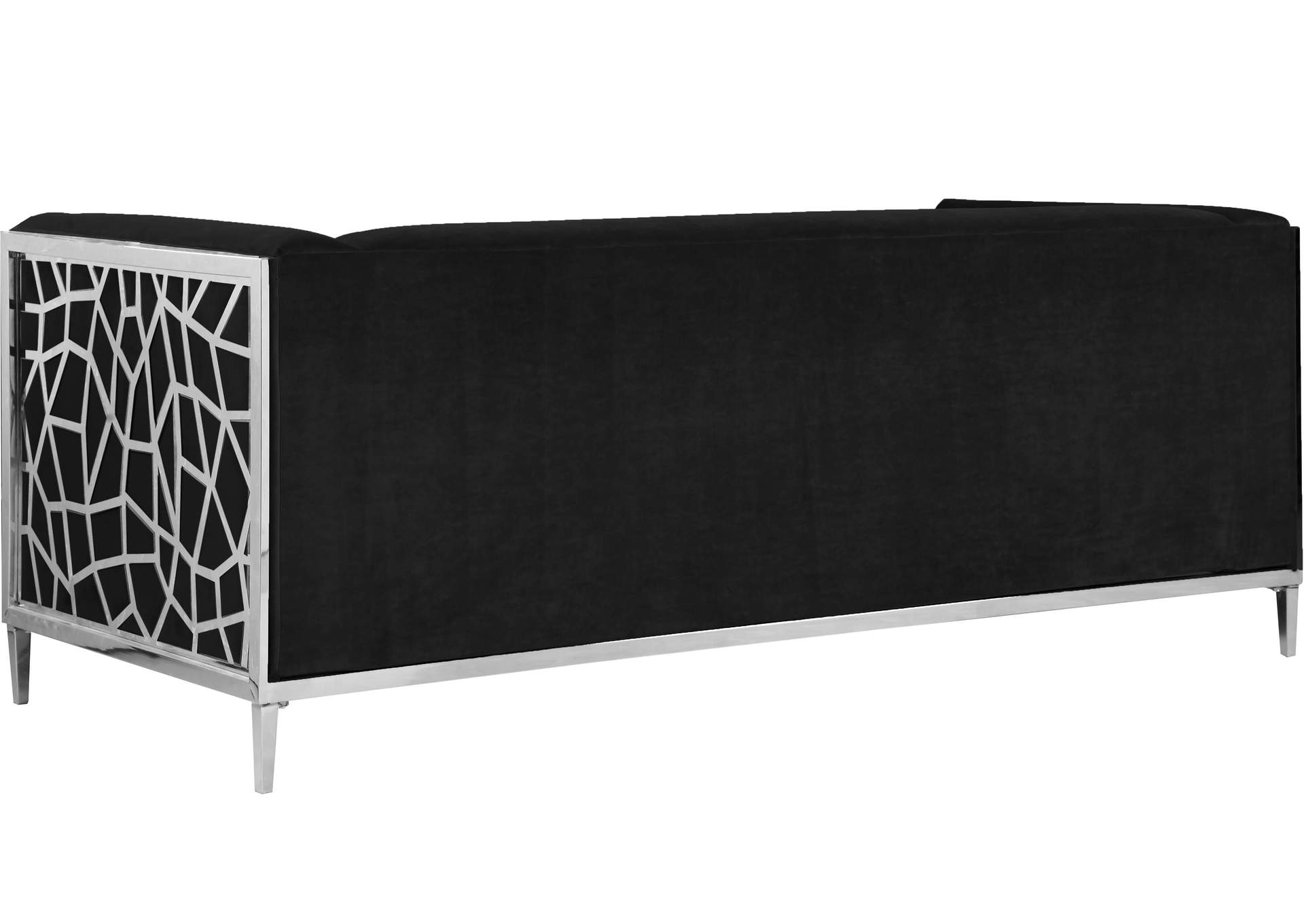 Opal Black Velvet Sofa,Meridian Furniture