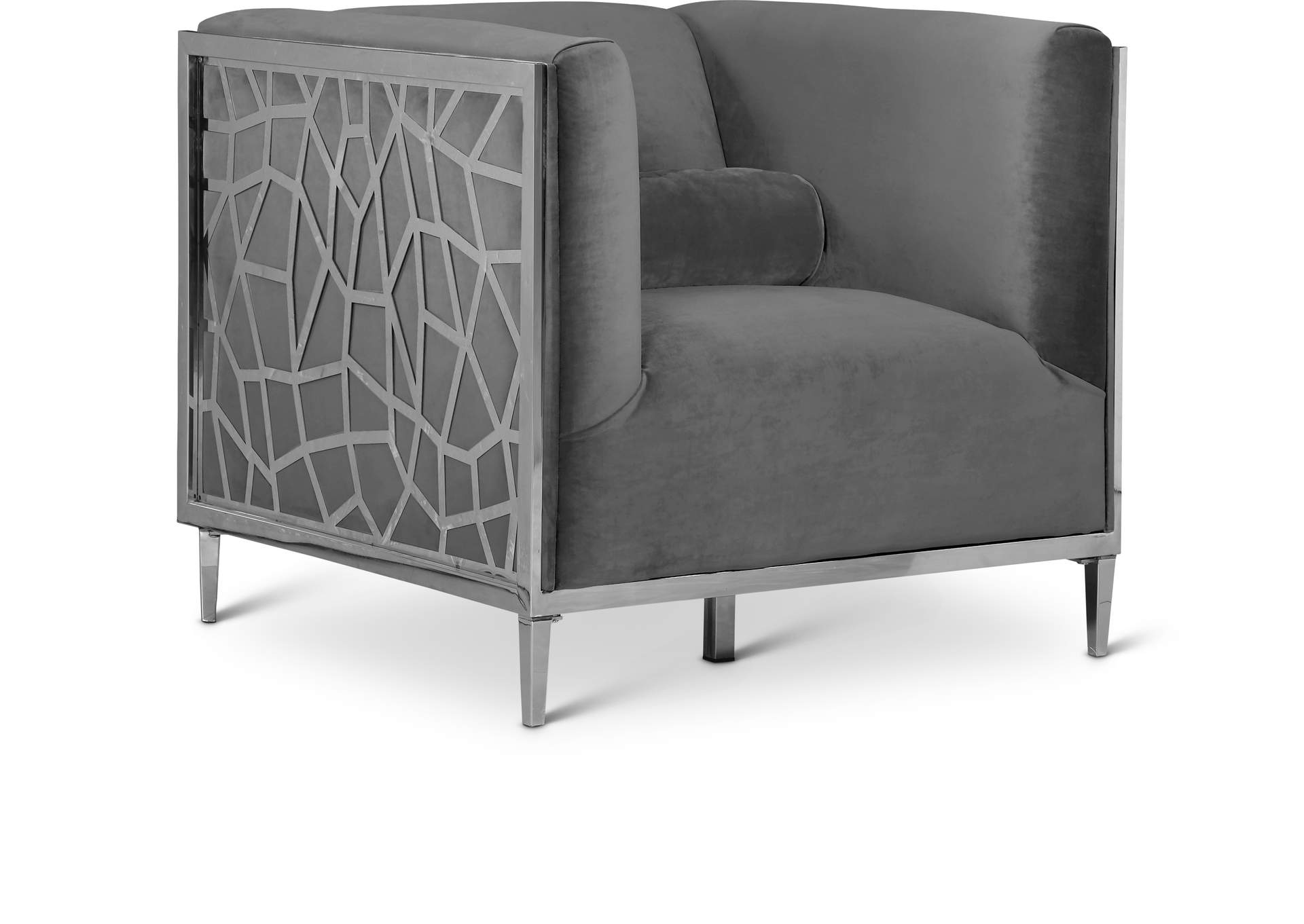 Opal Grey Velvet Chair,Meridian Furniture