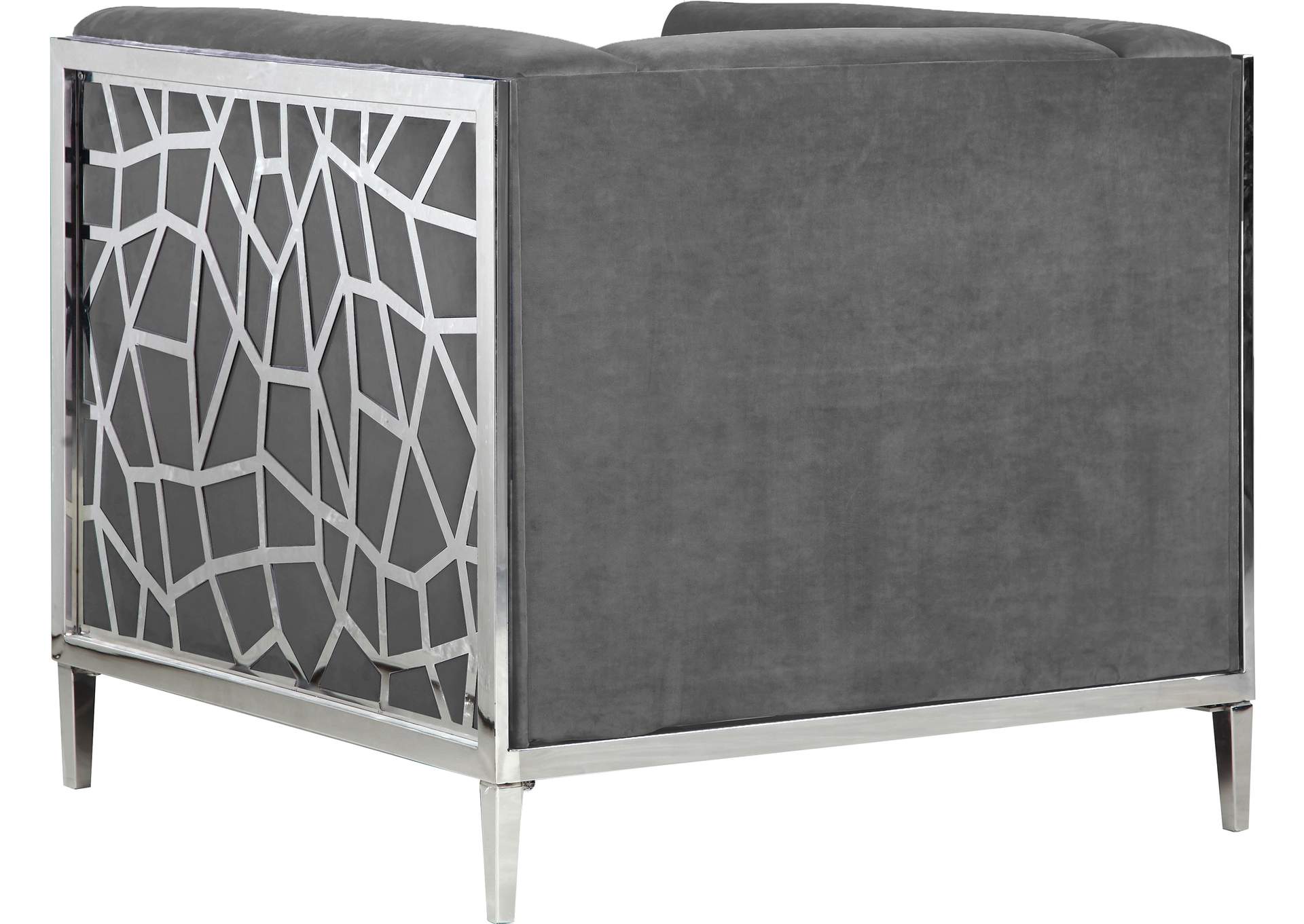 Opal Grey Velvet Chair,Meridian Furniture