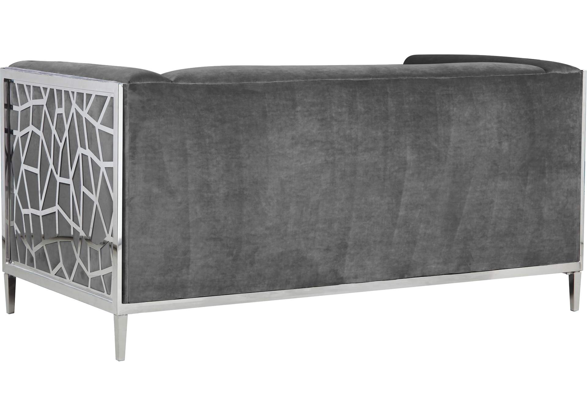 Opal Grey Velvet Loveseat,Meridian Furniture