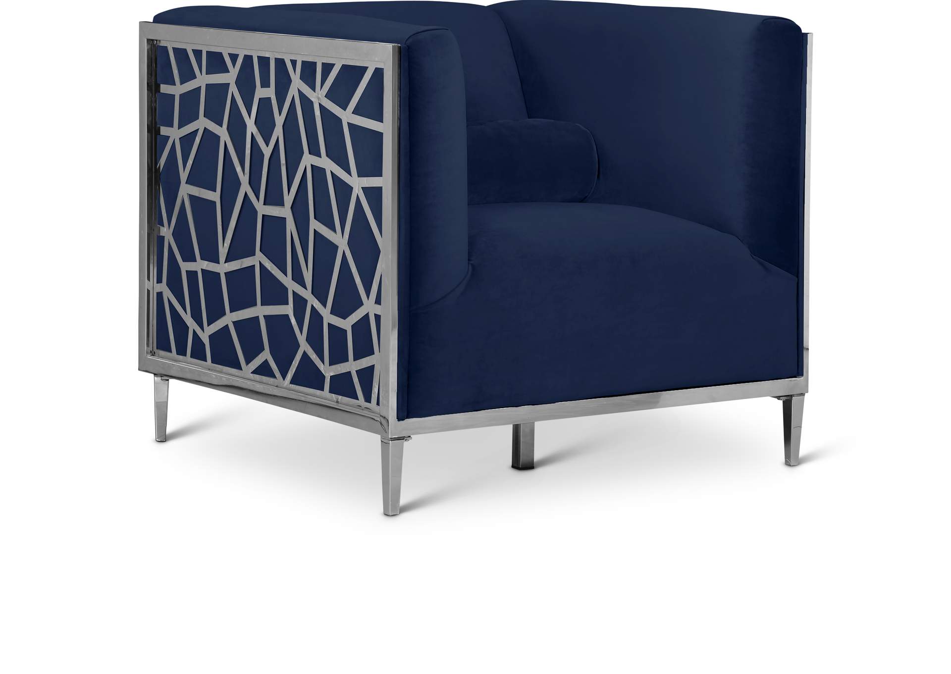 Opal Navy Velvet Chair,Meridian Furniture