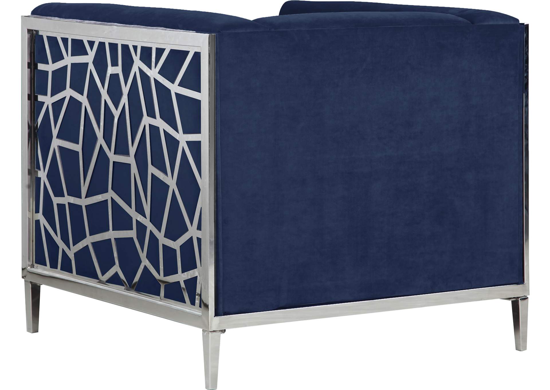 Opal Navy Velvet Chair,Meridian Furniture