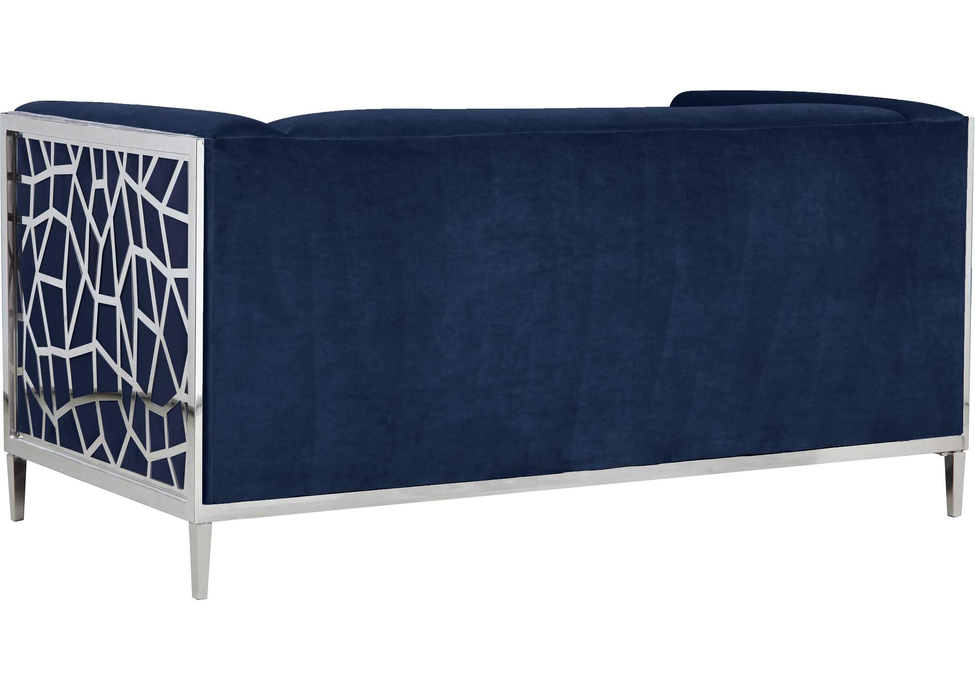 Opal Navy Velvet Loveseat,Meridian Furniture