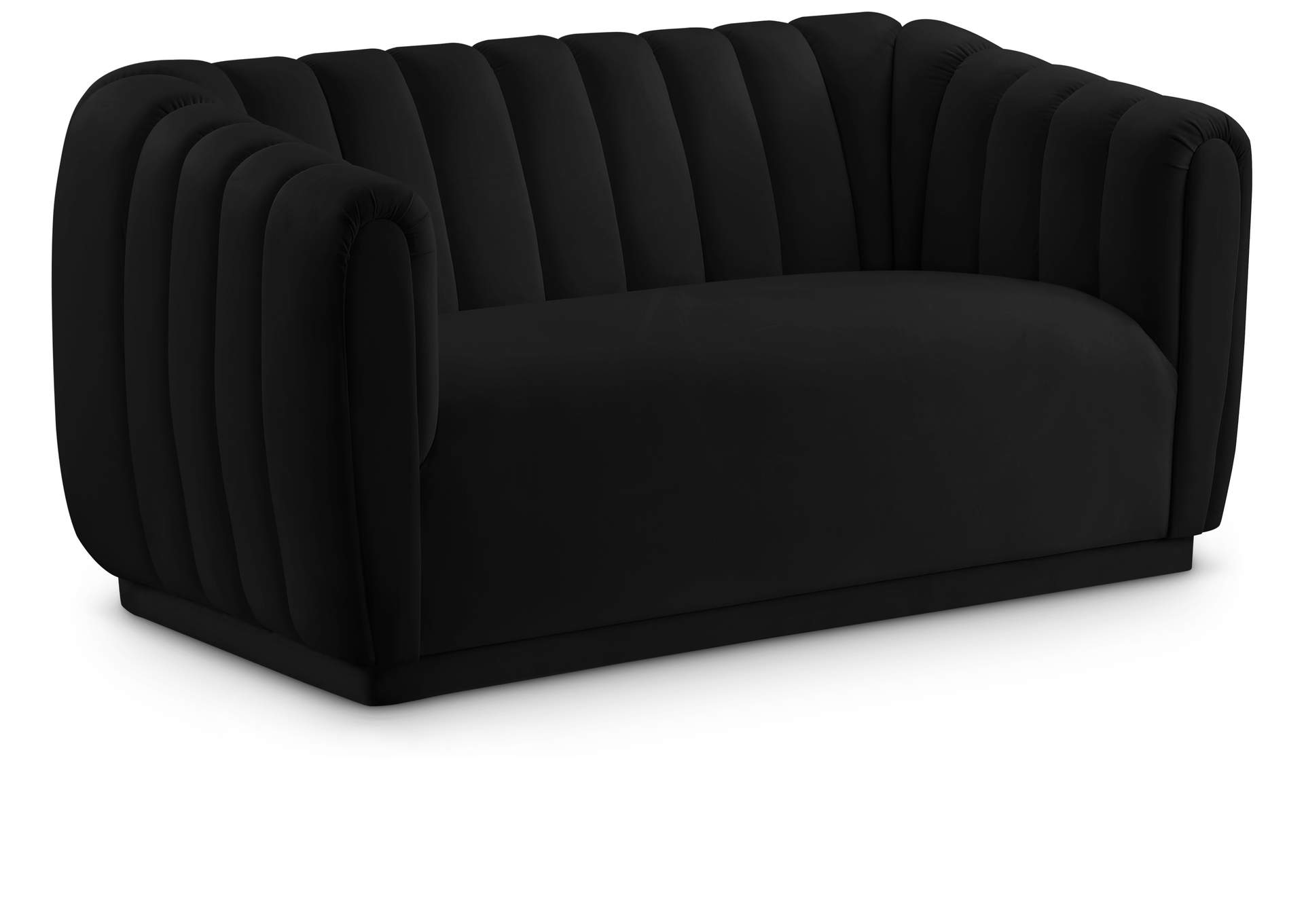 Dixie Black Velvet Loveseat,Meridian Furniture